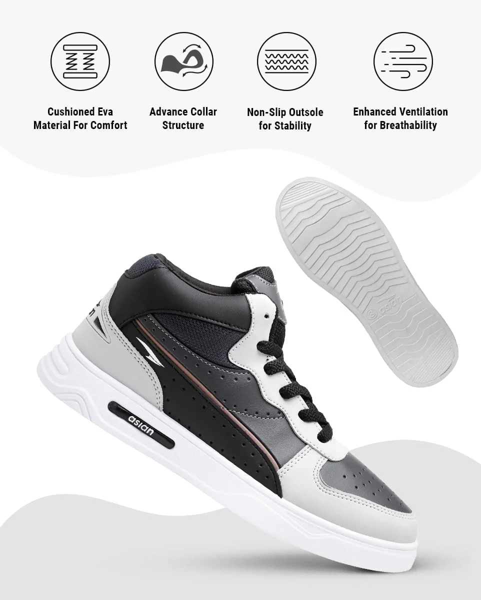 کفش کتانی ساق بلند مردانه ASIAN مدل Boston-11، رویه مصنوعی، سبک و راحت کفش کتانی ساق بلند مردانه ASIAN مدل Boston-11، رویه مصنوعی، سبک و راحت