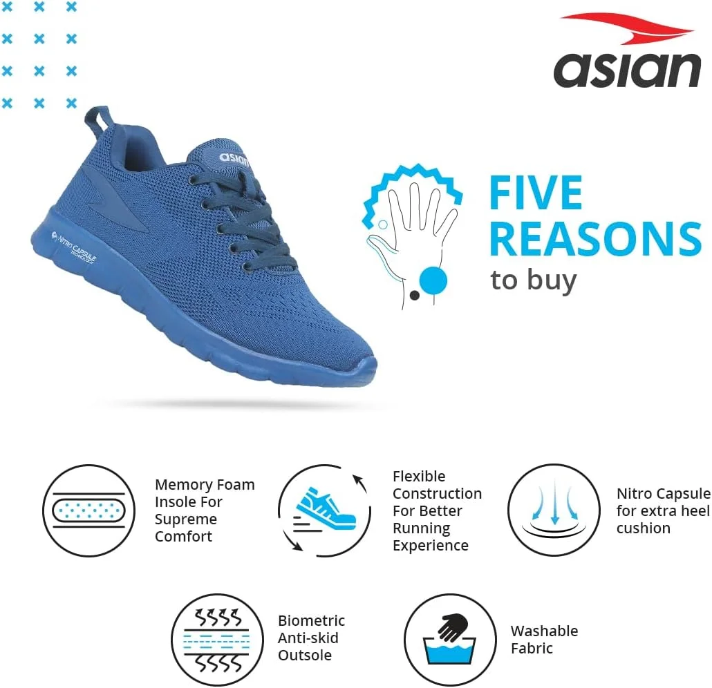کفش های دویدن مردانه ASIAN مدل دلتا-21 آبی | کفش های ورزشی پسرانه با زیره EVA برای پرش بیشتر | کفش های غیر رسمی مردانه کفش های دویدن مردانه ASIAN مدل دلتا-21 آبی | کفش های ورزشی پسرانه با زیره EVA برای پرش بیشتر | کفش های غیر رسمی مردانه