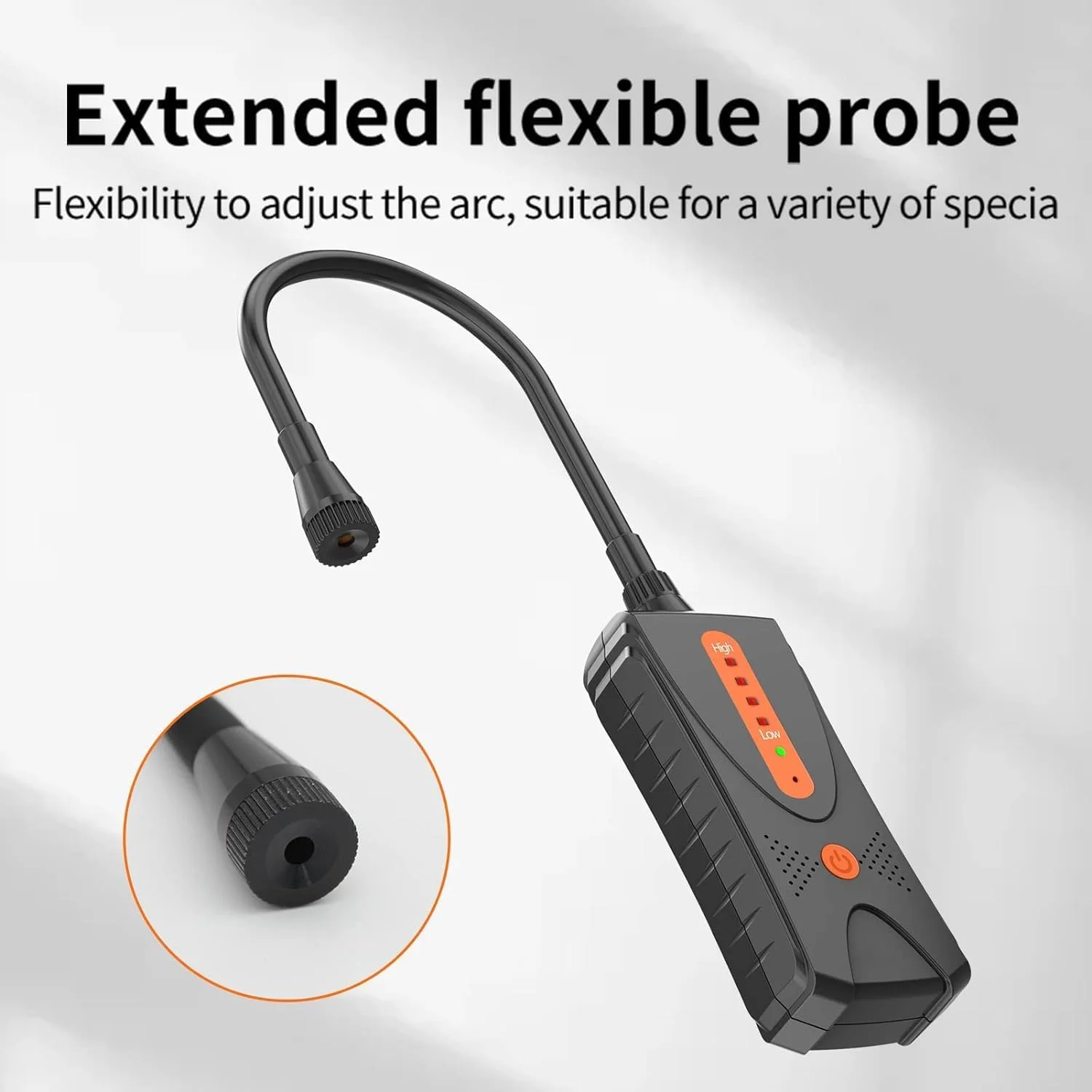 دستگاه تشخیص نشت گاز MAKINGTEC، تستر نشت گازهای قابل اشتعال با آلارم صوتی و تصویری، ردیاب گاز قابل حمل برای یافتن نشت گاز متان، LPG، LNG، سوخت، گاز فاضلاب (0-10000 PPM)