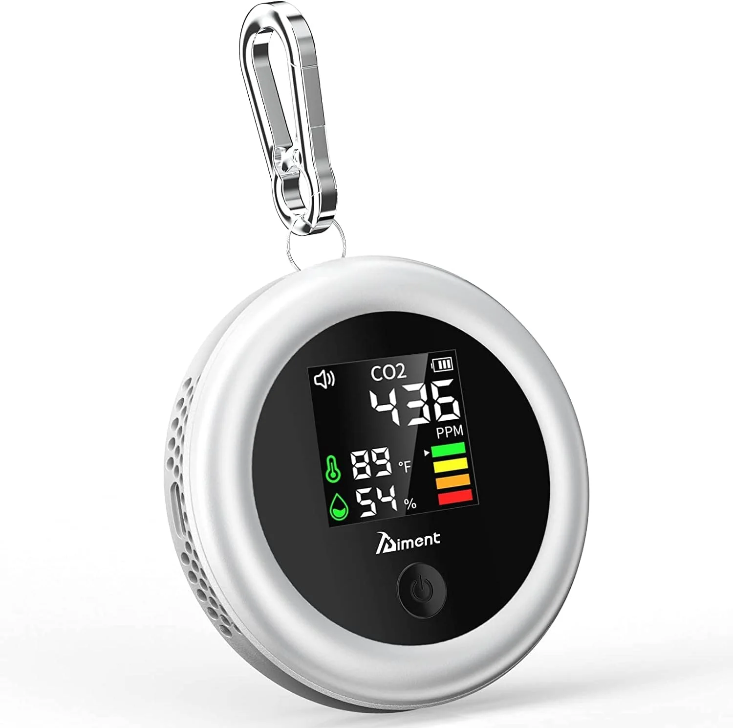 دستگاه تشخیص CO2 MAKINGTEC، مانیتور کیفیت هوا 3 در 1، آنالیزور دما و رطوبت، مینی متر دیجیتال CO2 برای منزل، مسافرت و هر مکان (سفید) دستگاه تشخیص CO2 MAKINGTEC، مانیتور کیفیت هوا 3 در 1، آنالیزور دما و رطوبت، مینی متر دیجیتال CO2 برای منزل، مسافرت و هر مکان (سفید)