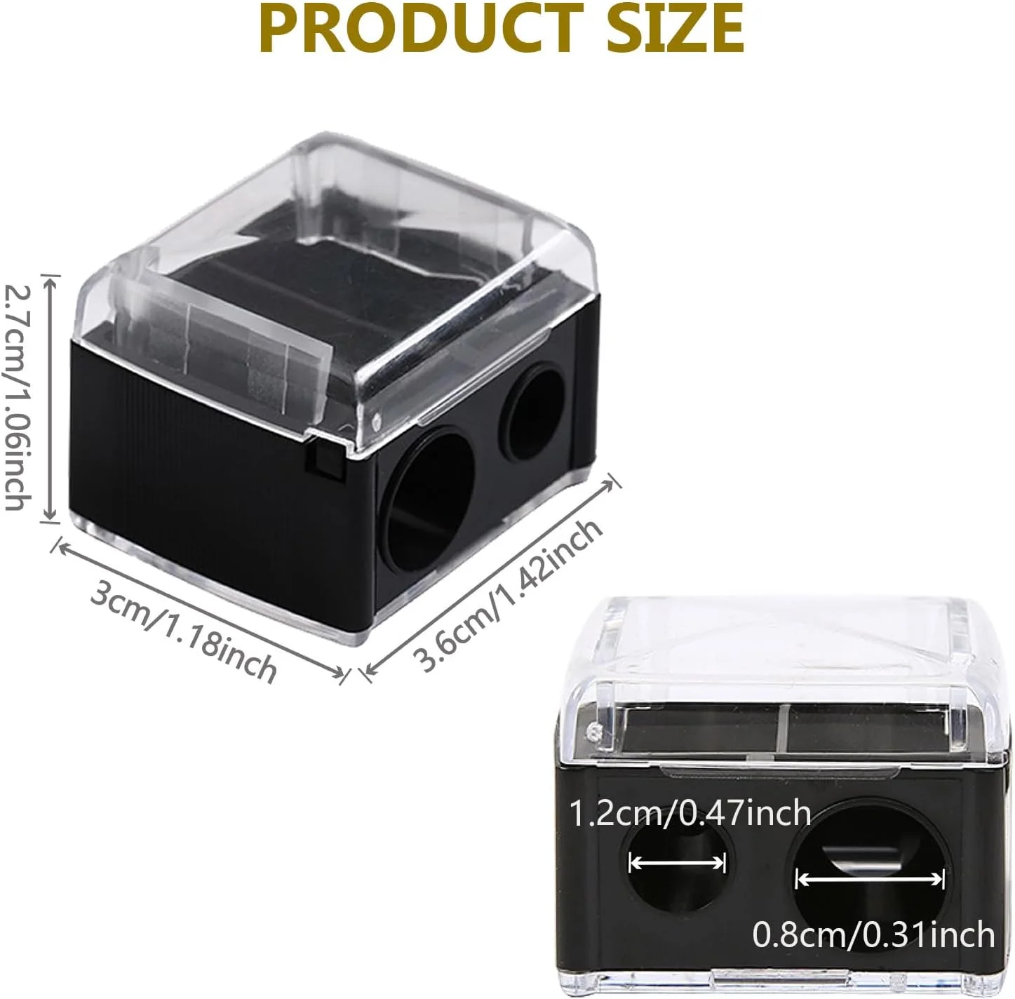 تراش آرایشی / تراش لوازم آرایشی برای مداد ابرو، خط لب، مداد چشم، مناسب برای استفاده در سفر (2 عدد) تراش آرایشی / تراش لوازم آرایشی برای مداد ابرو، خط لب، مداد چشم، مناسب برای استفاده در سفر (2 عدد)