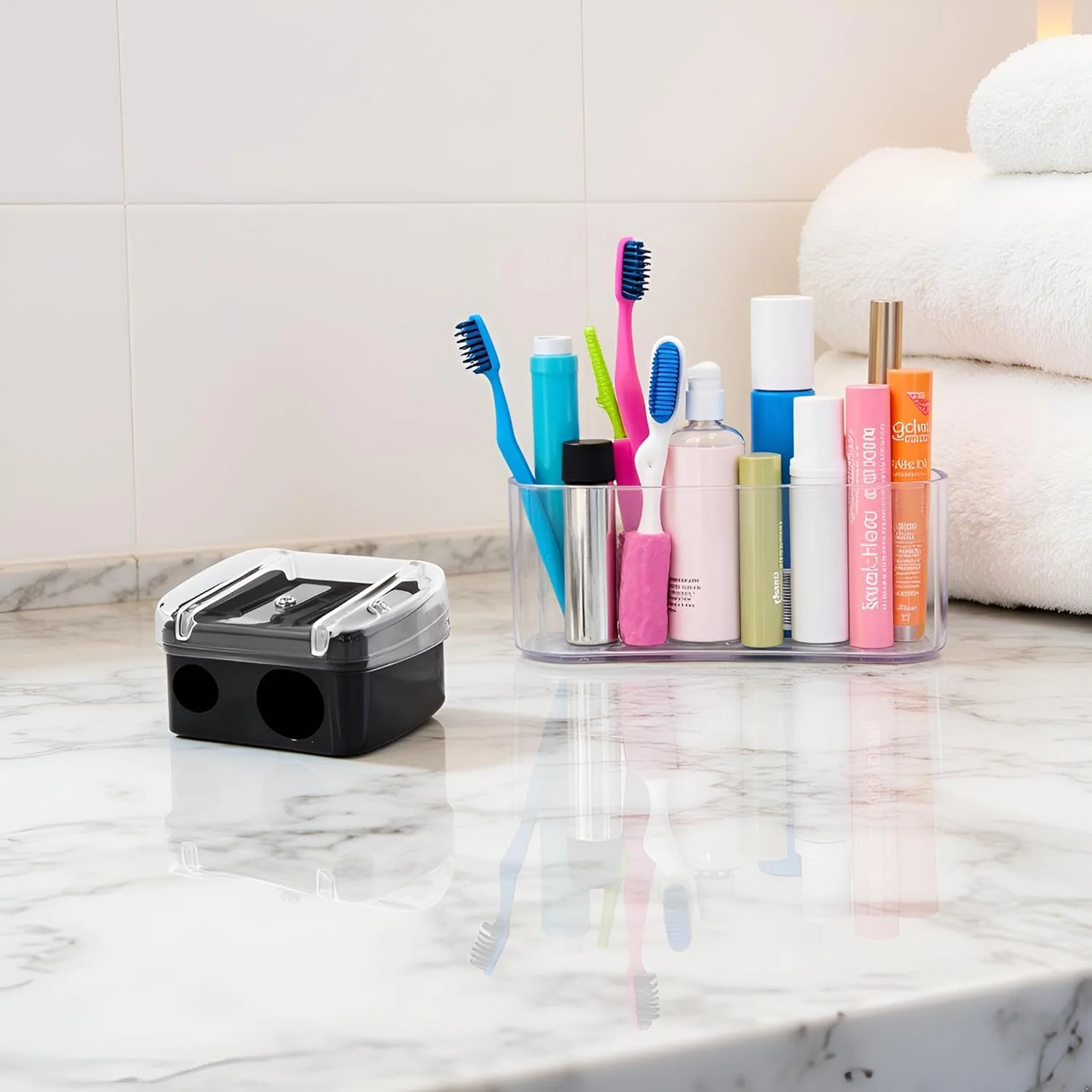 تراش آرایشی دو سوراخه - تراش حرفه ای مداد آرایشی برای خط چشم و خط لب | تیغه های دقیق، طراحی جمع و جور