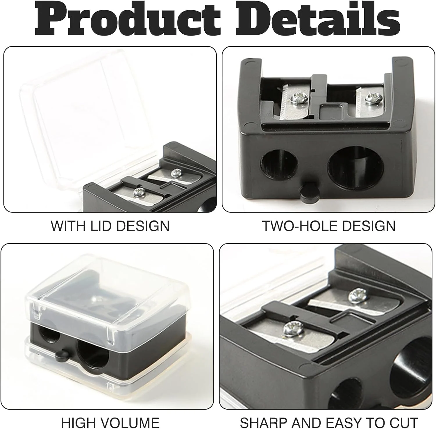 2 عدد تراش آرایشی/تراش لوازم آرایشی (مشکی 2)