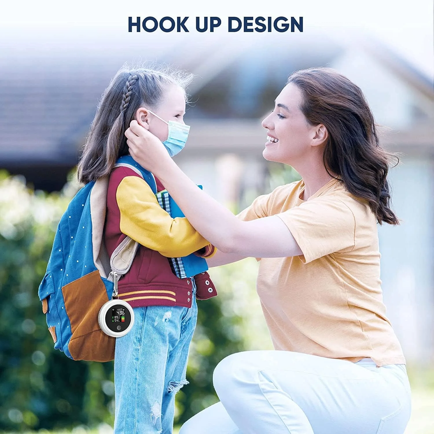 دستگاه تشخیص CO2 MAKINGTEC، مانیتور کیفیت هوا 3 در 1، آنالیزور دما و رطوبت، مینی متر دیجیتال CO2 برای منزل، مسافرت و هر مکان (سفید)