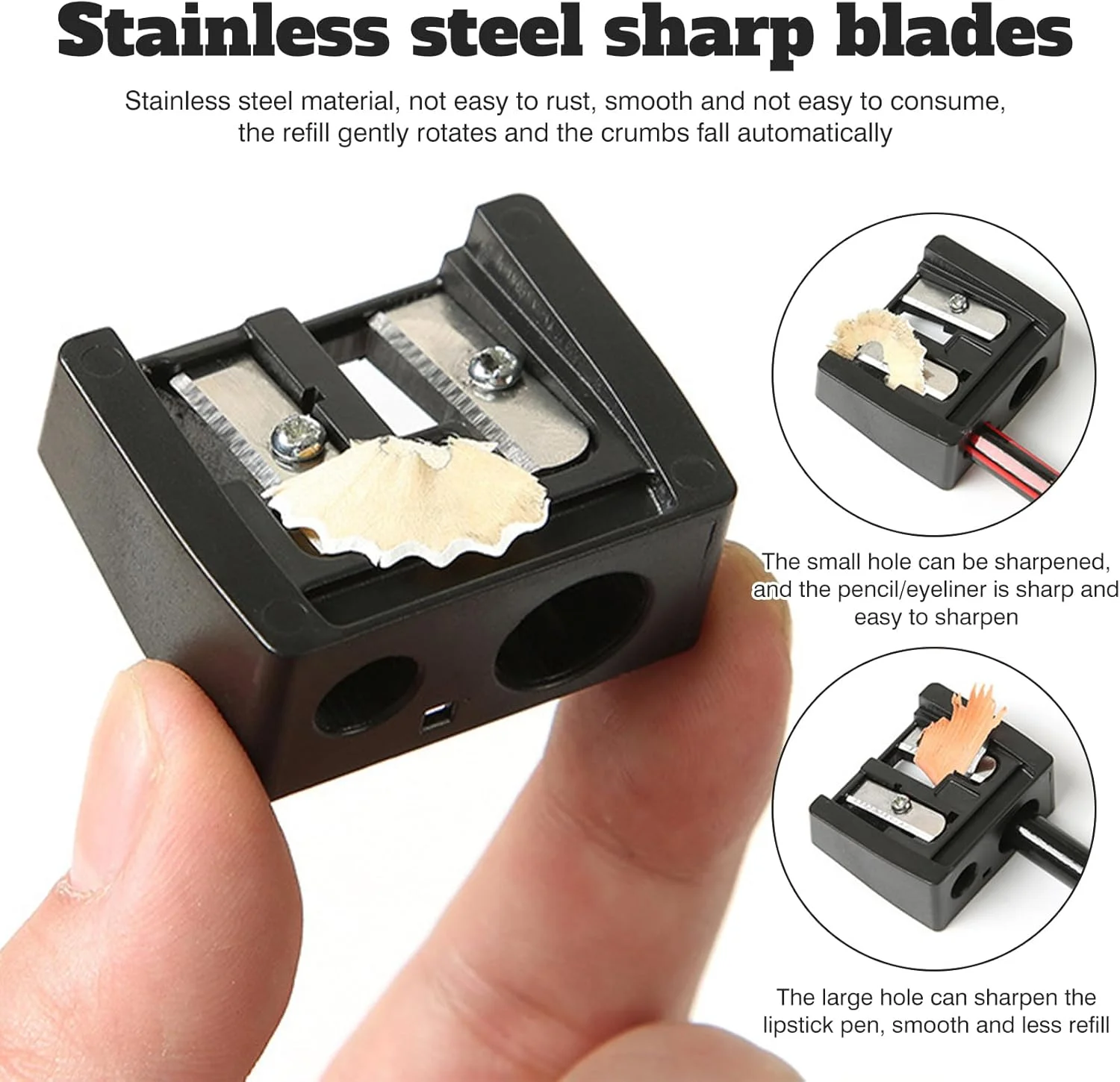 2 عدد تراش آرایشی/تراش لوازم آرایشی (مشکی 2)