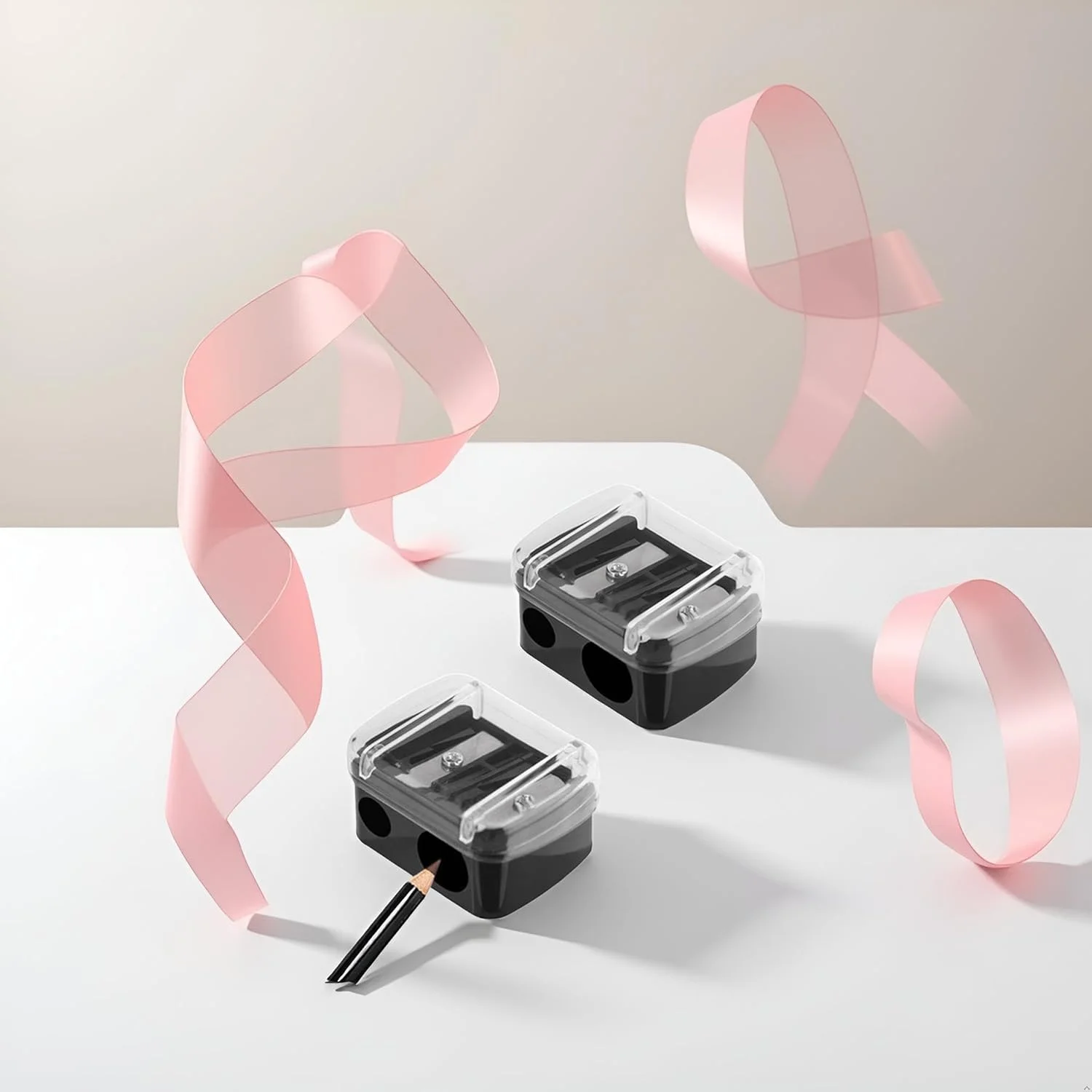 تراش آرایشی دو سوراخه - تراش حرفه ای مداد آرایشی برای خط چشم و خط لب | تیغه های دقیق، طراحی جمع و جور