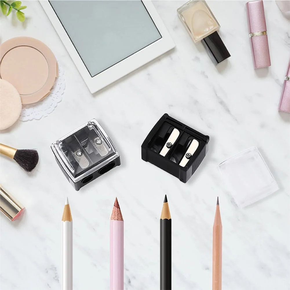 تراش آرایشی / تراش لوازم آرایشی برای مداد ابرو، خط لب، مداد چشم، مناسب برای استفاده در سفر (2 عدد) تراش آرایشی / تراش لوازم آرایشی برای مداد ابرو، خط لب، مداد چشم، مناسب برای استفاده در سفر (2 عدد)