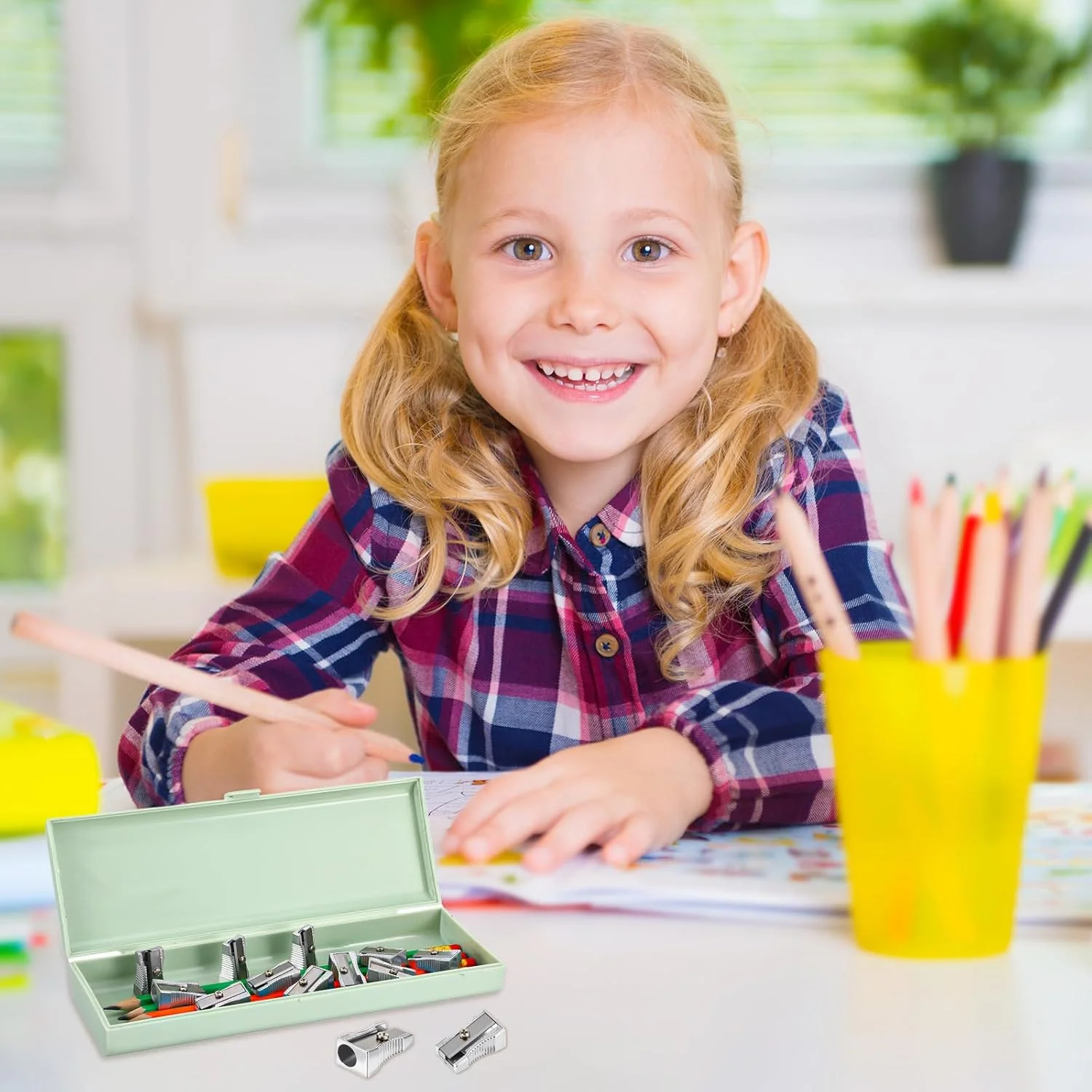 بسته 24 عددی تراش فلزی مداد، تراش دستی تک سوراخه، تراش کوچک دستی آلیاژ آلومینیوم برای تراشیدن مداد برای لوازم کلاس های هنری مدارس و ادارات بسته 24 عددی تراش فلزی مداد، تراش دستی تک سوراخه، تراش کوچک دستی آلیاژ آلومینیوم برای تراشیدن مداد برای لوازم کلاس های هنری مدارس و ادارات