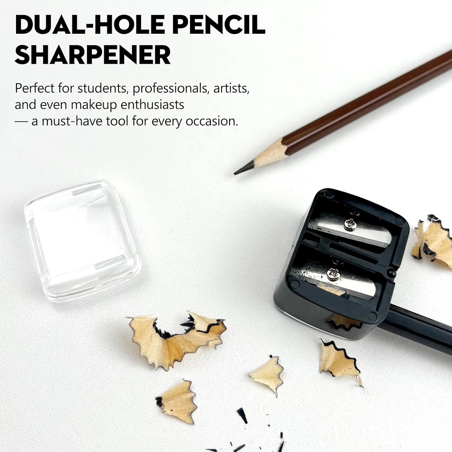 مجموعه 5 عدد تراش آرایشی مدادی – تراش لب، خط چشم و مداد ابرو، طراحی دو سوراخه در رنگ های مختلف، جمع و جور و قابل حمل