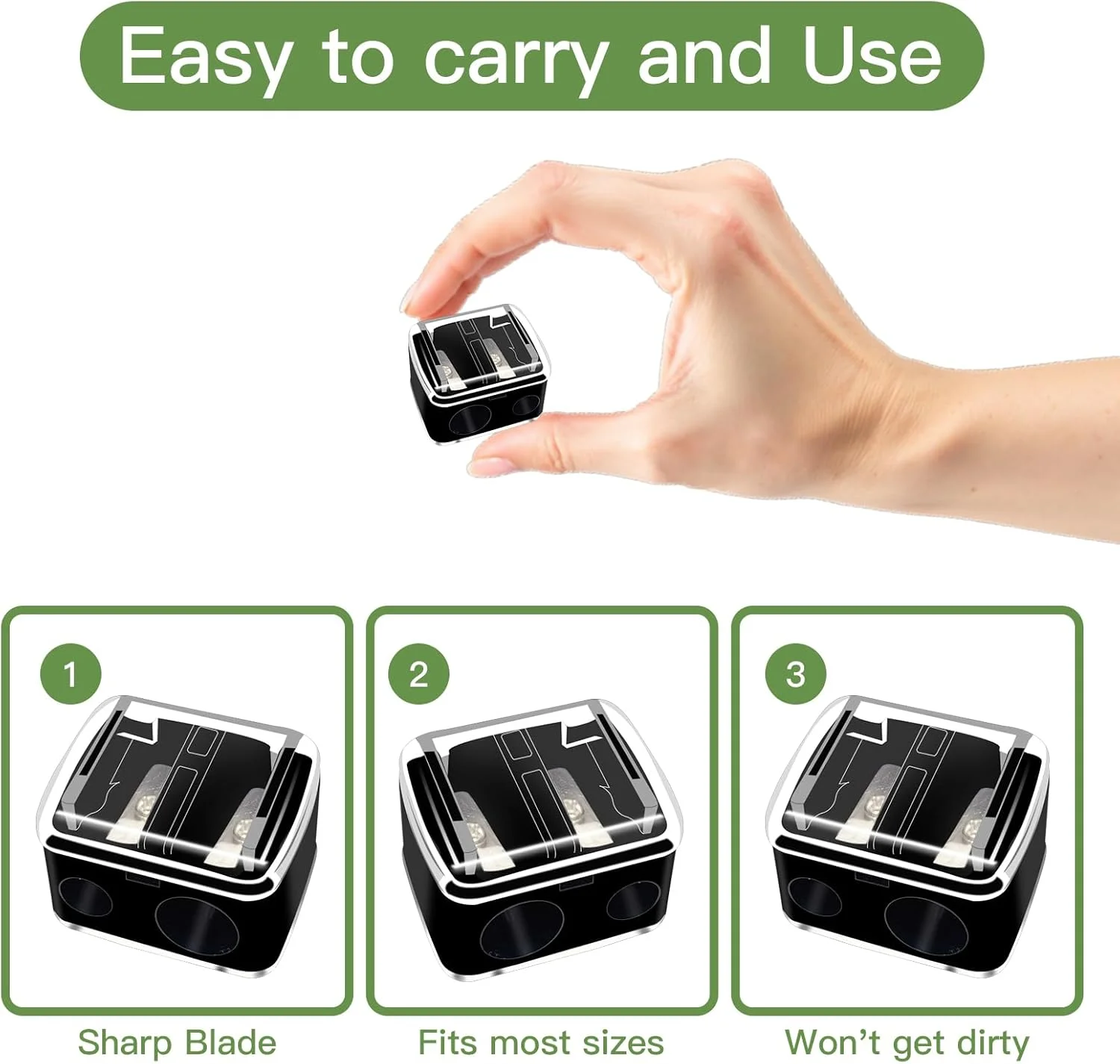 تراش آرایشی مداد پلاستیکی 6 عددی، تراش دستی مداد خط چشم و خط لب، ابزار دستی آرایشی تراش دو سوراخه برای خط لب، مداد ابرو، خط چشم (مشکی) تراش آرایشی مداد پلاستیکی 6 عددی، تراش دستی مداد خط چشم و خط لب، ابزار دستی آرایشی تراش دو سوراخه برای خط لب، مداد ابرو، خط چشم (مشکی)