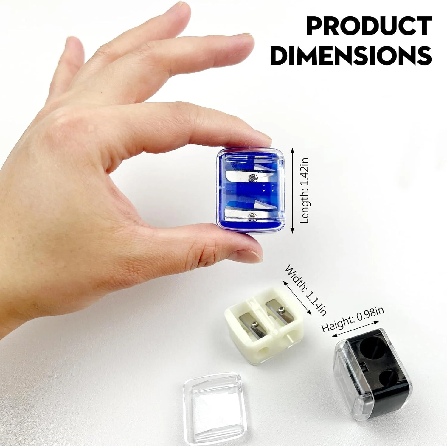 مجموعه 5 عدد تراش آرایشی مدادی – تراش لب، خط چشم و مداد ابرو، طراحی دو سوراخه در رنگ های مختلف، جمع و جور و قابل حمل