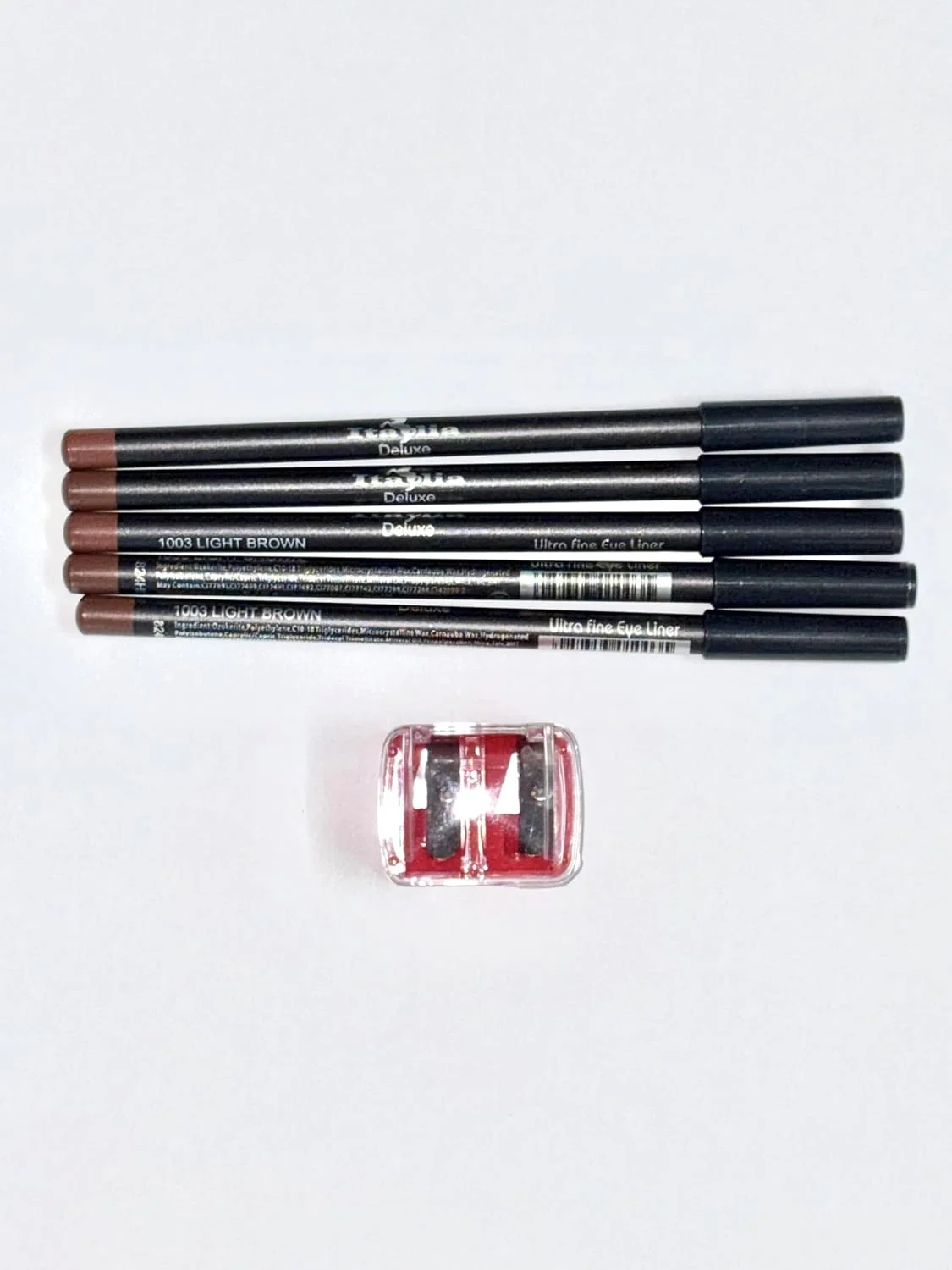 5 pc Italia Deluxe 1003 Light Brown + Pencil Sharpener 5 pc Italia Deluxe 1003 Light Brown + Pencil Sharpener