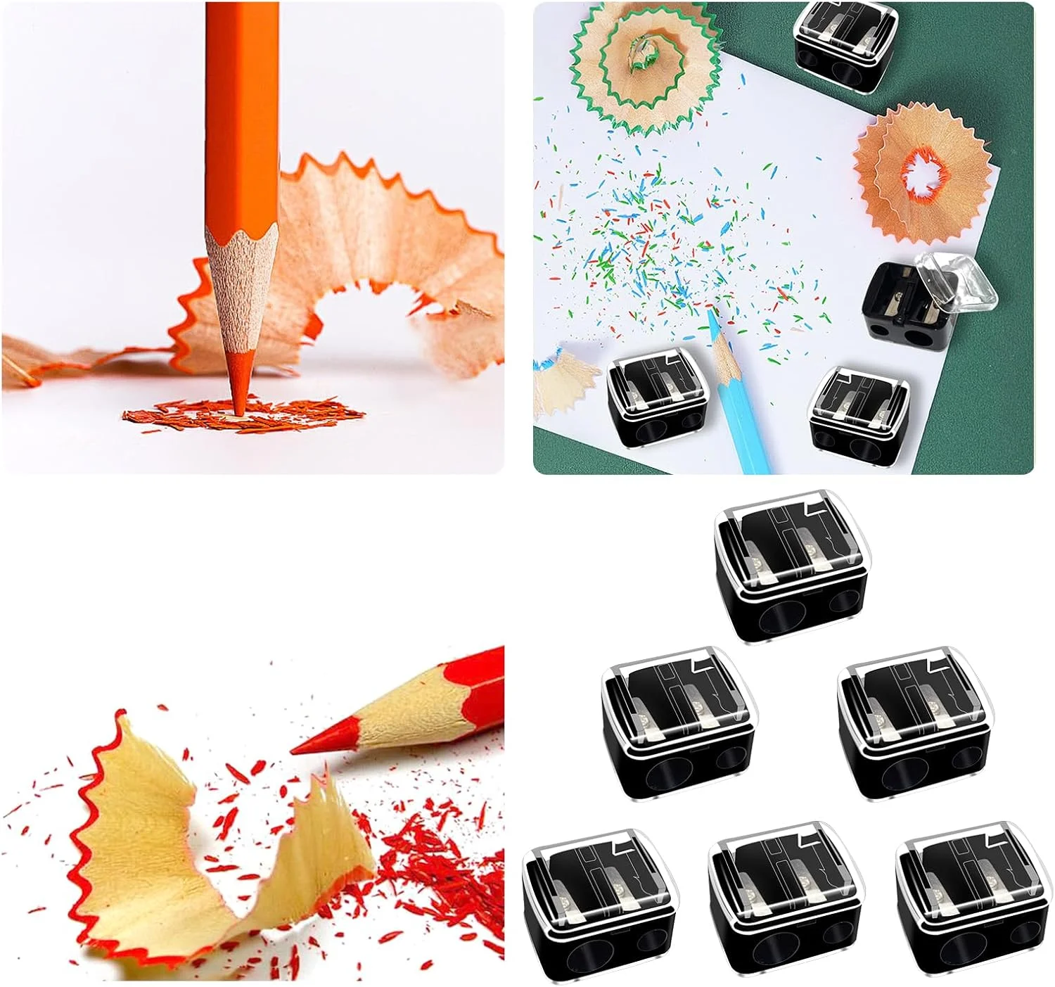 تراش آرایشی مداد پلاستیکی 6 عددی، تراش دستی مداد خط چشم و خط لب، ابزار دستی آرایشی تراش دو سوراخه برای خط لب، مداد ابرو، خط چشم (مشکی) تراش آرایشی مداد پلاستیکی 6 عددی، تراش دستی مداد خط چشم و خط لب، ابزار دستی آرایشی تراش دو سوراخه برای خط لب، مداد ابرو، خط چشم (مشکی)