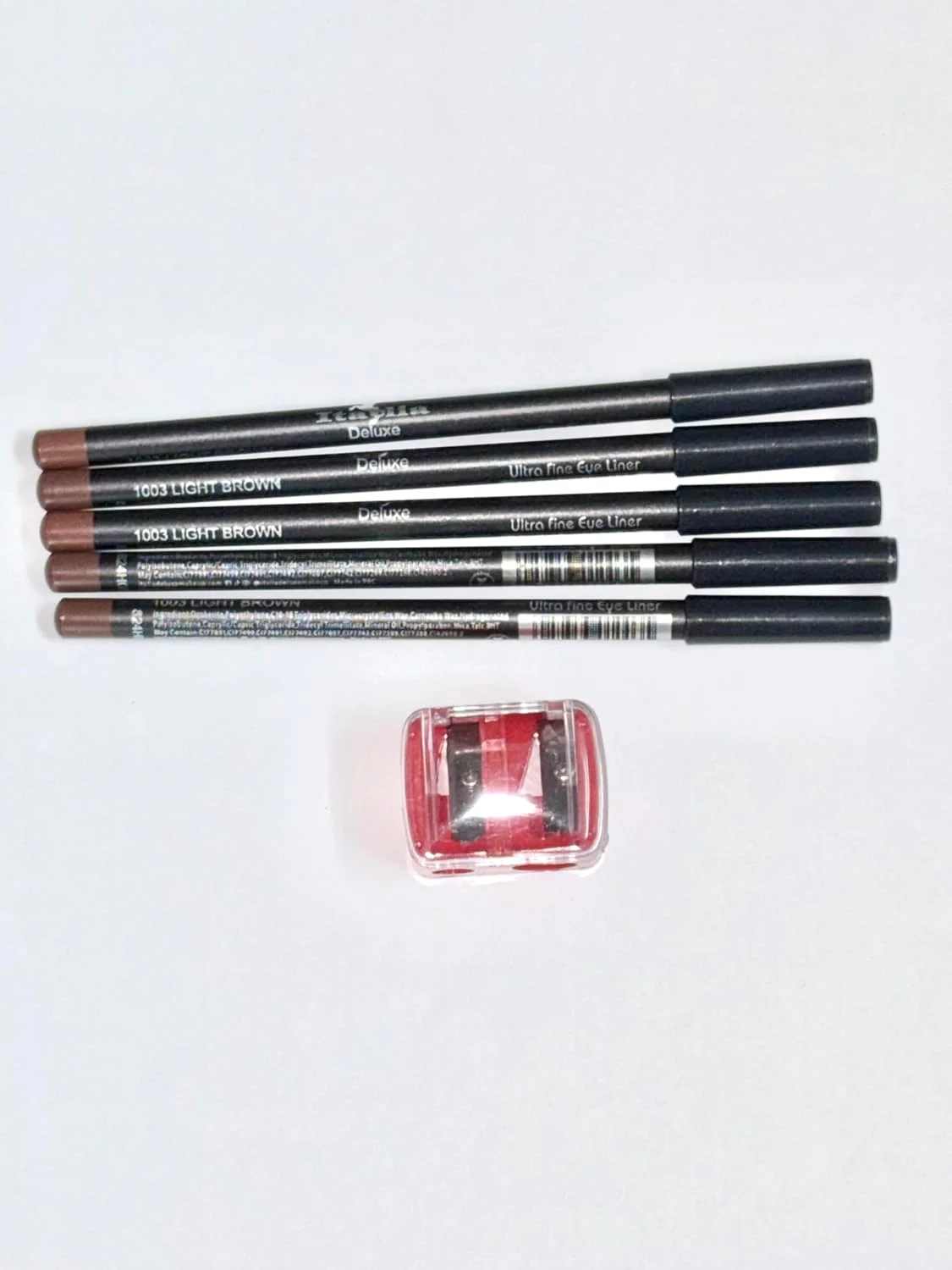5 pc Italia Deluxe 1003 Light Brown + Pencil Sharpener 5 pc Italia Deluxe 1003 Light Brown + Pencil Sharpener