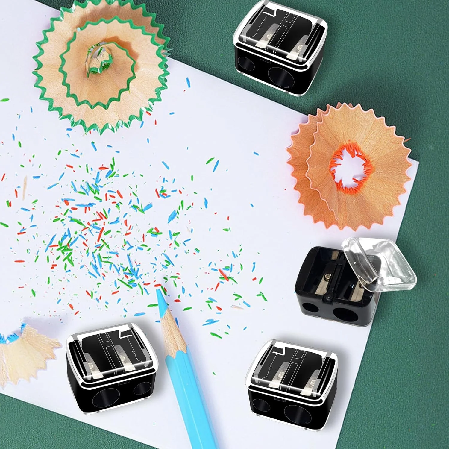 تراش آرایشی مداد پلاستیکی 6 عددی، تراش دستی مداد خط چشم و خط لب، ابزار دستی آرایشی تراش دو سوراخه برای خط لب، مداد ابرو، خط چشم (مشکی) تراش آرایشی مداد پلاستیکی 6 عددی، تراش دستی مداد خط چشم و خط لب، ابزار دستی آرایشی تراش دو سوراخه برای خط لب، مداد ابرو، خط چشم (مشکی)