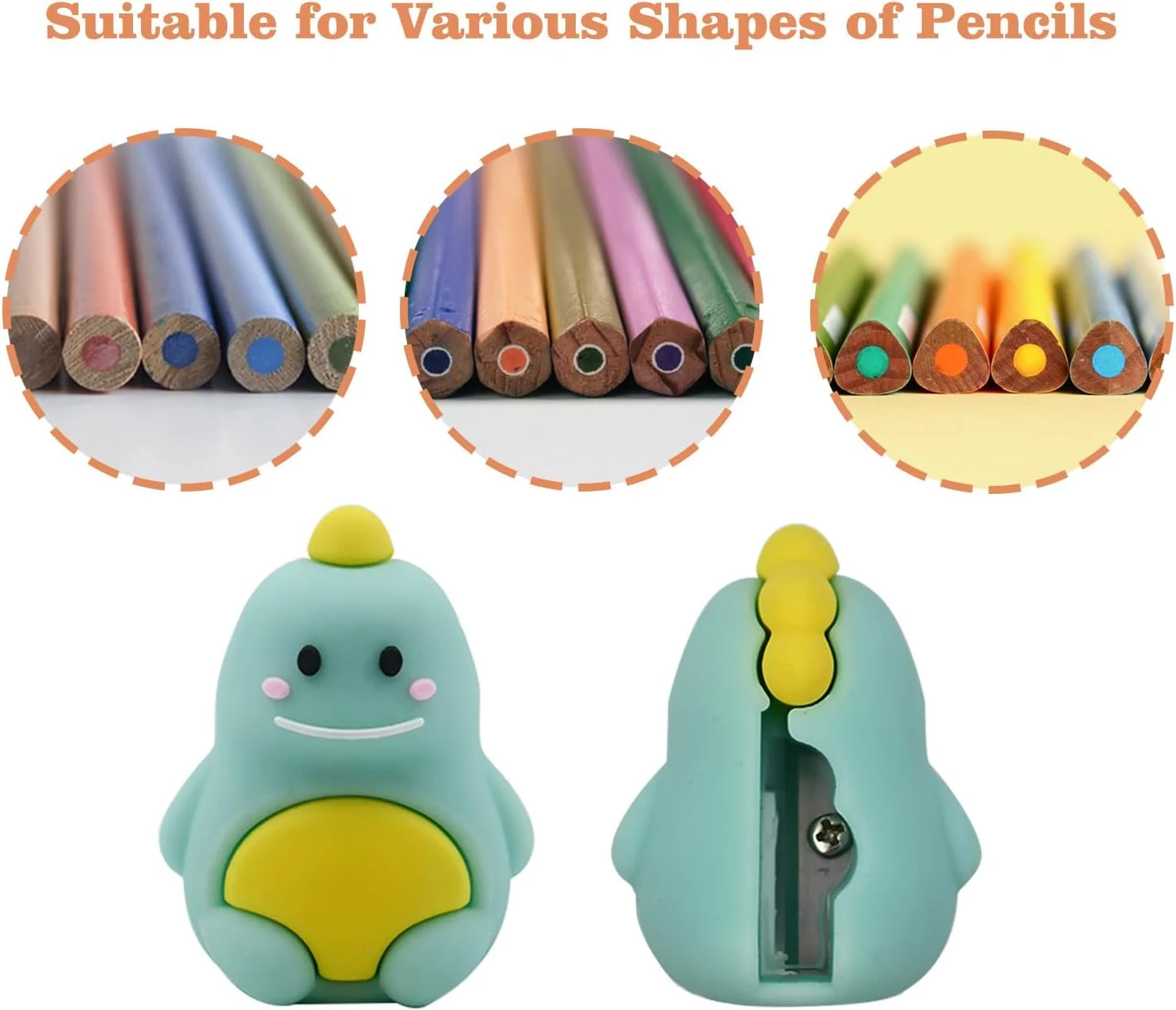 6 عدد تراش مداد فانتزی، تراش مداد دستی برای کودکان، تراش خنده دار کارتونی خلاقانه، لوازم التحریر کاوایی مینی برای مدرسه و دفتر (مدل 3)
