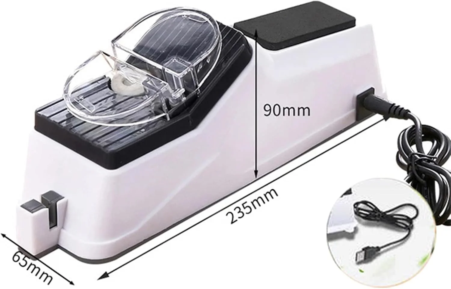 چاقو تیز کن برقی AUEMNUR برای سنگ زنی ظریف و تیز کردن لبه، ابزار آشپزخانه چاقوی برقی، قابل حمل، دو طرفه و سریع