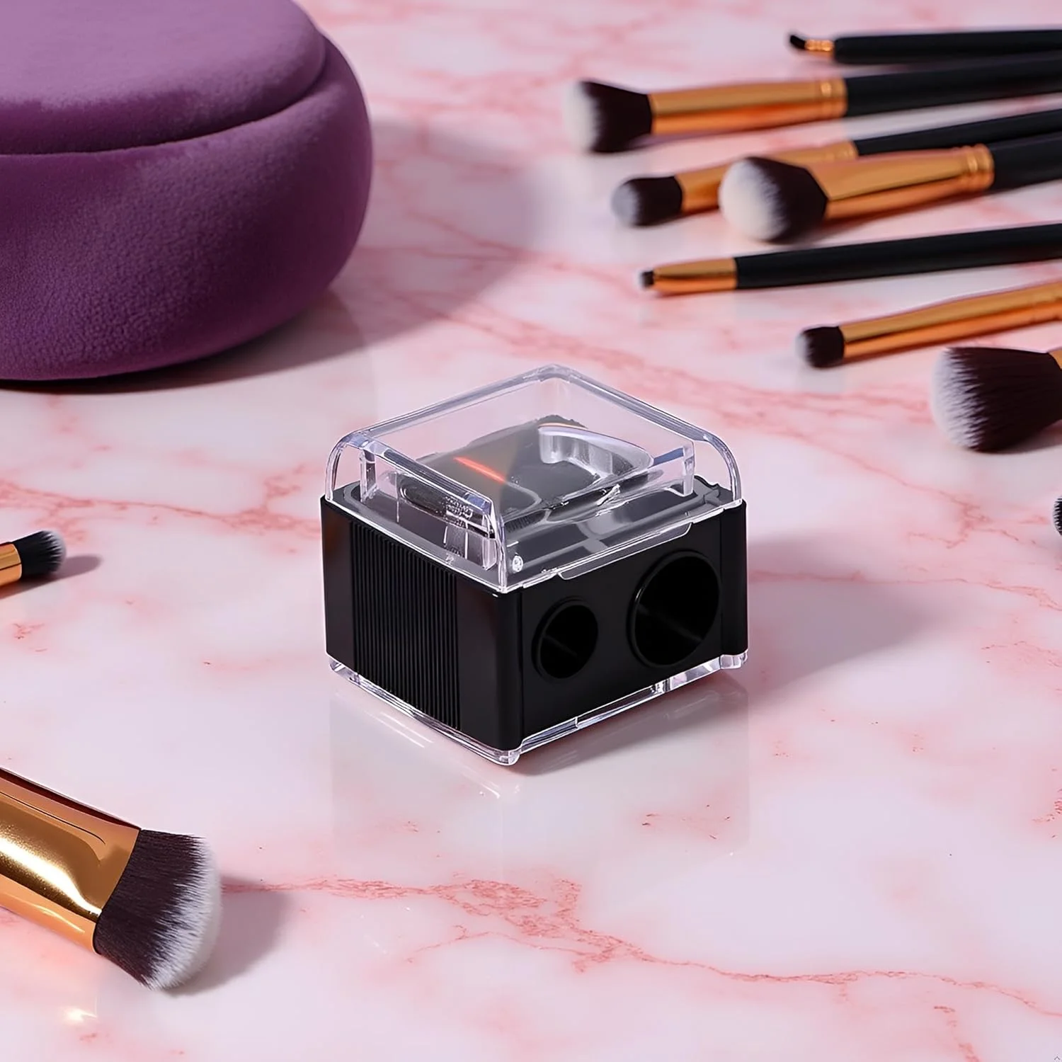 تراش مشکی خط چشم، تراش مداد چشم، تراش مداد ابرو، تراش دو سوراخه خط چشم، تراش خط چشم برای مداد، تراش آرایشی مداد