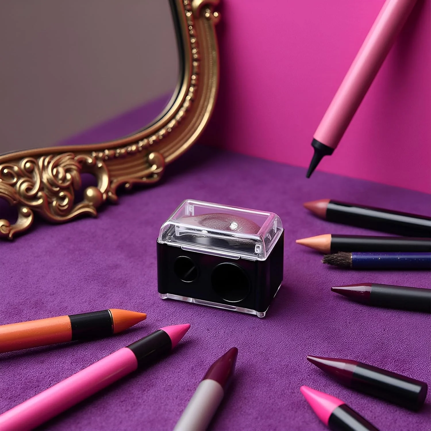 تراش مشکی خط چشم، تراش مداد چشم، تراش مداد ابرو، تراش دو سوراخه خط چشم، تراش خط چشم برای مداد، تراش آرایشی مداد