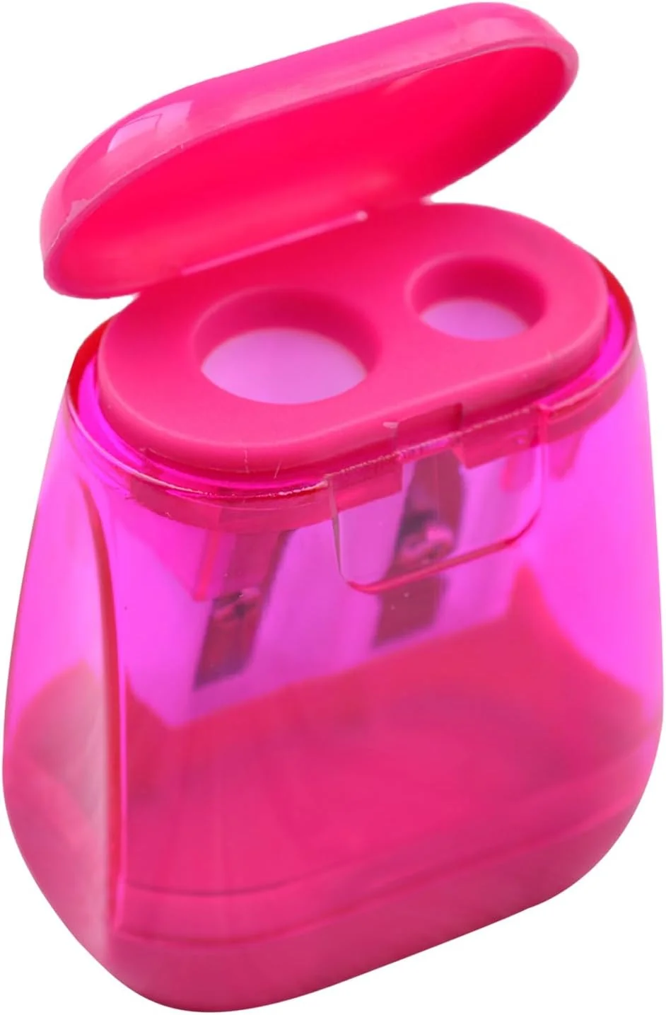 تراش مداد رنگی - تراش با 2 سوراخ برای مداد با مخزن جمع آوری تراشه | لوازم مدرسه دانش آموزی برای استودیو هنری، مسافرت دانش آموزی، کلاس درس، کوله پشتی، میز، معلم