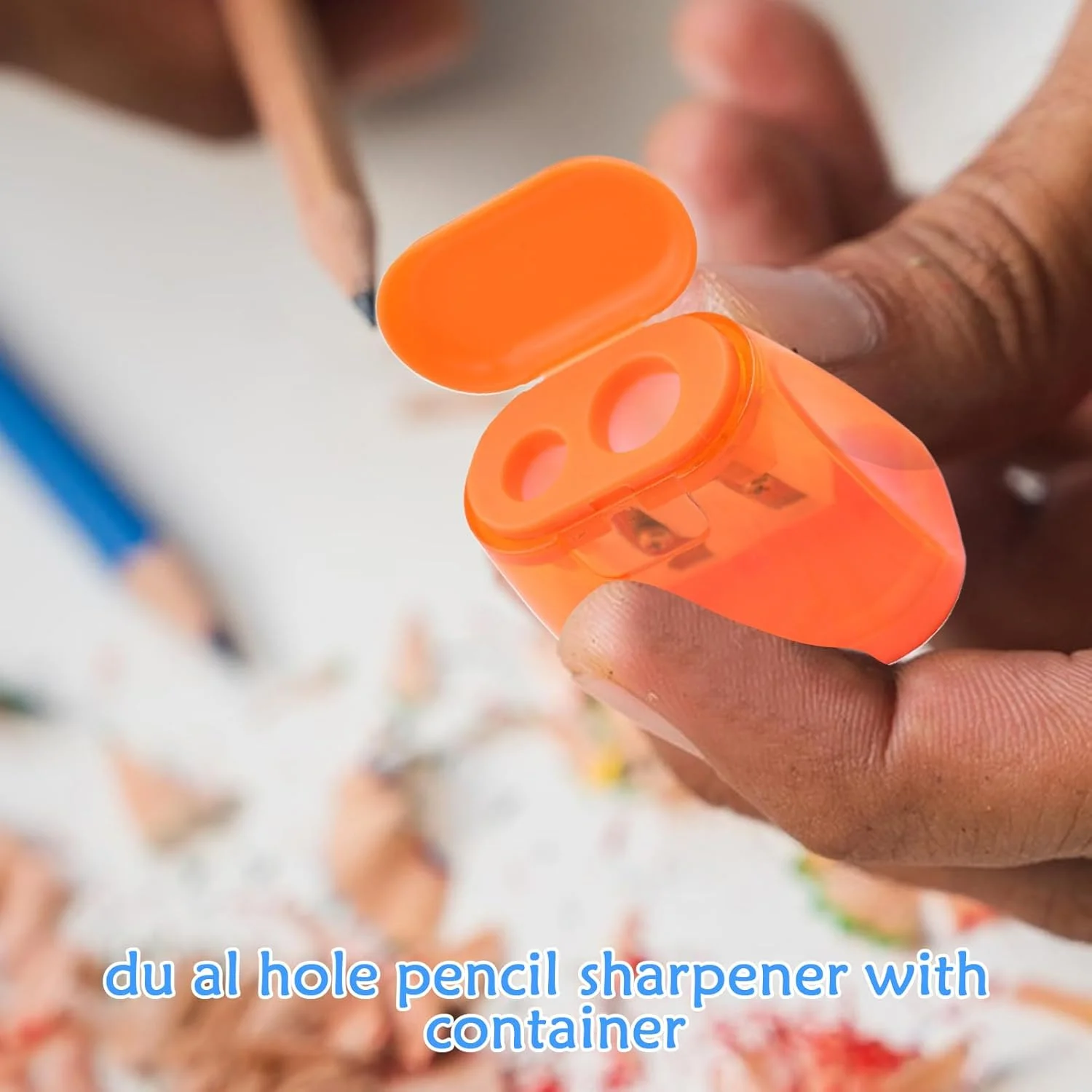 تراش مداد رنگی - تراش با 2 سوراخ برای مداد با مخزن جمع آوری تراشه | لوازم مدرسه دانش آموزی برای استودیو هنری، مسافرت دانش آموزی، کلاس درس، کوله پشتی، میز، معلم تراش مداد رنگی - تراش با 2 سوراخ برای مداد با مخزن جمع آوری تراشه | لوازم مدرسه دانش آموزی برای استودیو هنری، مسافرت دانش آموزی، کلاس درس، کوله پشتی، میز، معلم