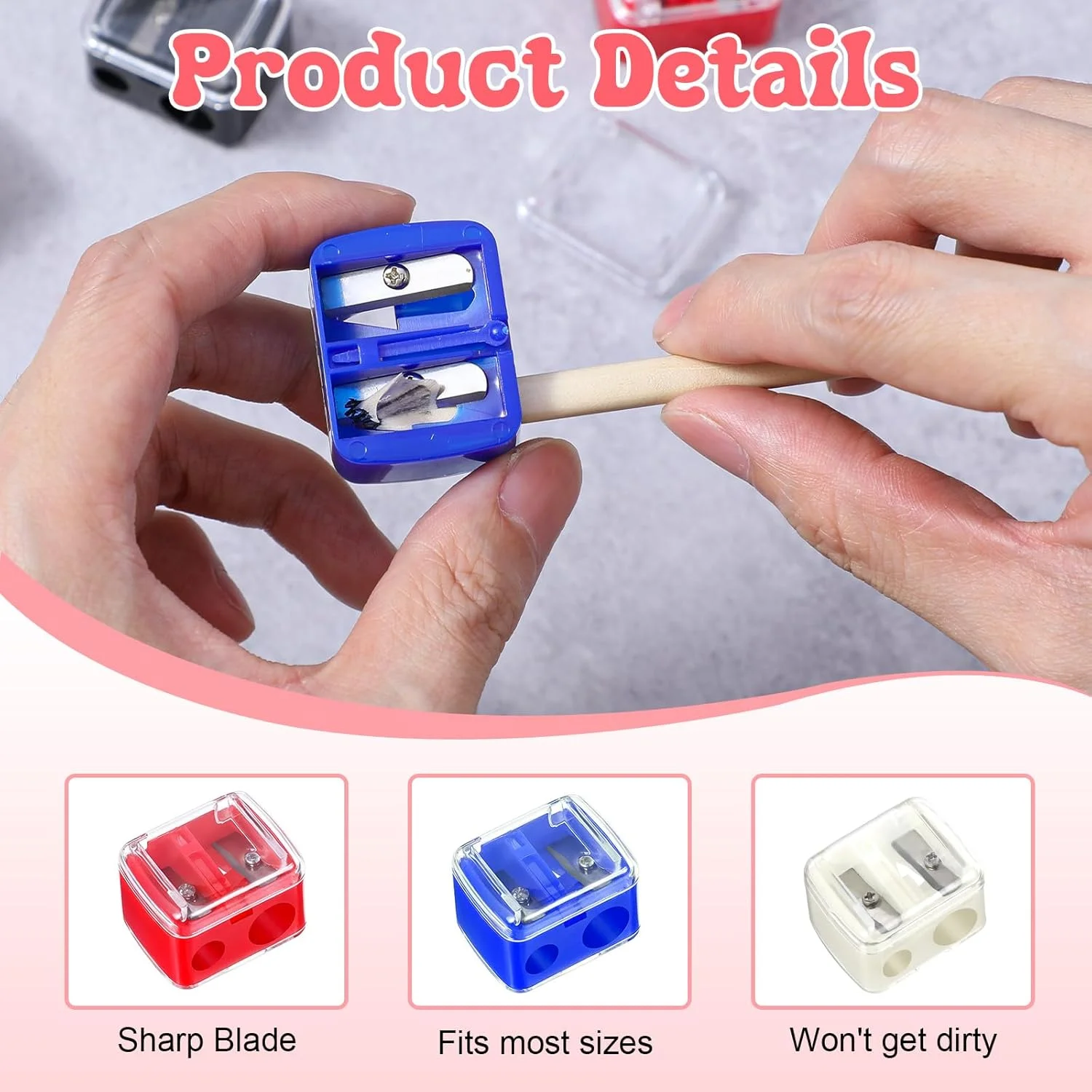 تراش آرایشی مداد Classicseali، 6 عددی، تراش دستی دو سوراخه خط لب، تراش مداد چشم 4 رنگ، برای خط لب، مداد ابرو، مداد آرایشی (مشکی، قرمز، سفید، آبی) تراش آرایشی مداد Classicseali، 6 عددی، تراش دستی دو سوراخه خط لب، تراش مداد چشم 4 رنگ، برای خط لب، مداد ابرو، مداد آرایشی (مشکی، قرمز، سفید، آبی)