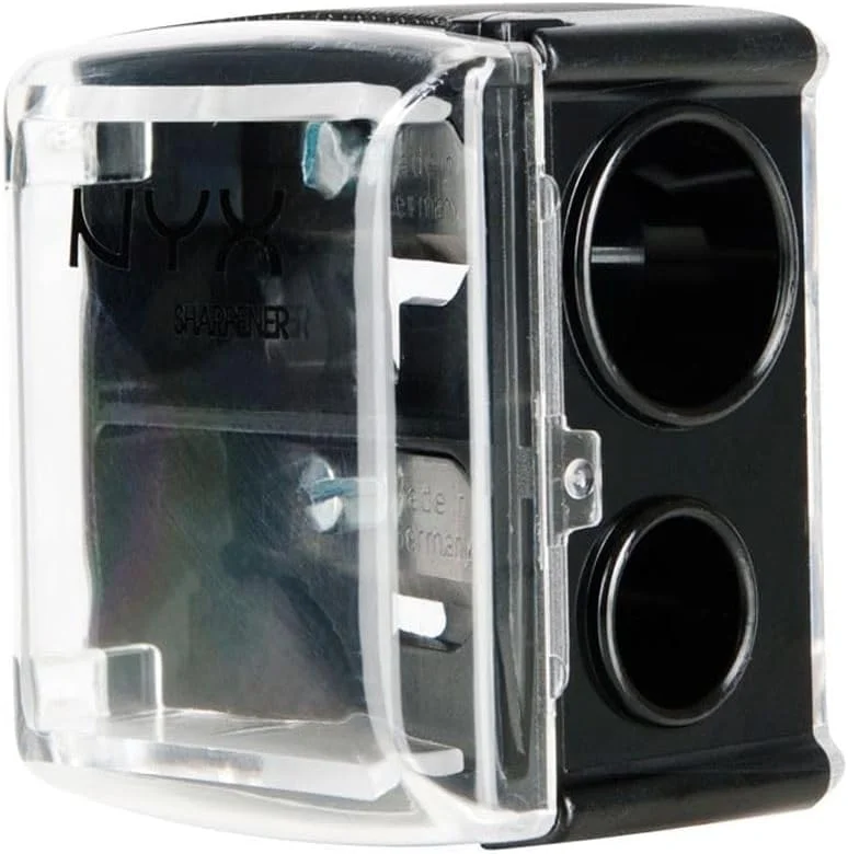 تراش آرایشی مداد چشم مشکی، تراش مداد برای مداد ابرو و خط چشم، ابزار آرایش، تراش مداد چشم دو سوراخه با پوشش، برس ها و ابزار آرایش قابل حمل تراش آرایشی مداد چشم مشکی، تراش مداد برای مداد ابرو و خط چشم، ابزار آرایش، تراش مداد چشم دو سوراخه با پوشش، برس ها و ابزار آرایش قابل حمل