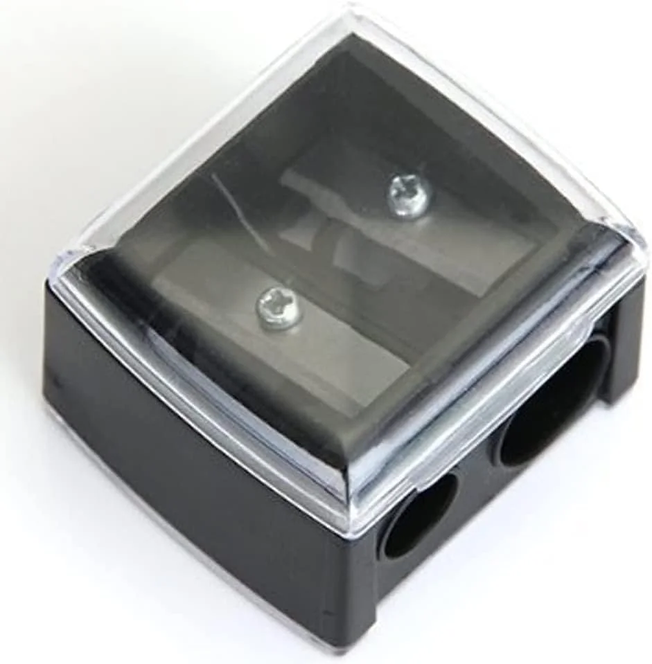 تراش آرایشی مداد چشم مشکی، تراش مداد برای مداد ابرو و خط چشم، ابزار آرایشی، تراش مداد دو سوراخه با درپوش، لوازم جانبی ابزار آرایشی تراش آرایشی مداد چشم مشکی، تراش مداد برای مداد ابرو و خط چشم، ابزار آرایشی، تراش مداد دو سوراخه با درپوش، لوازم جانبی ابزار آرایشی