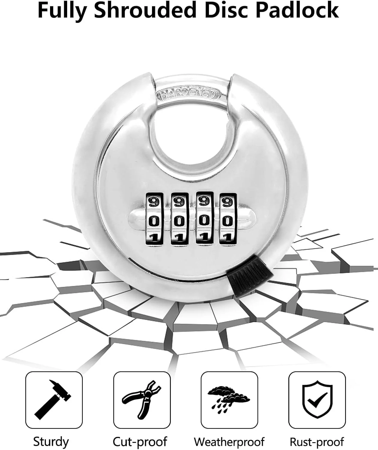 قفل ترکیبی دیجیتال دیسکی MAKINGTEC، قفل ترکیبی 4 رقمی ضد آب قفل درب استیل ضد زنگ برای سوله، واحد ذخیره سازی، گاراژ، حصار، زبانه تریلر قفل ترکیبی دیجیتال دیسکی MAKINGTEC، قفل ترکیبی 4 رقمی ضد آب قفل درب استیل ضد زنگ برای سوله، واحد ذخیره سازی، گاراژ، حصار، زبانه تریلر