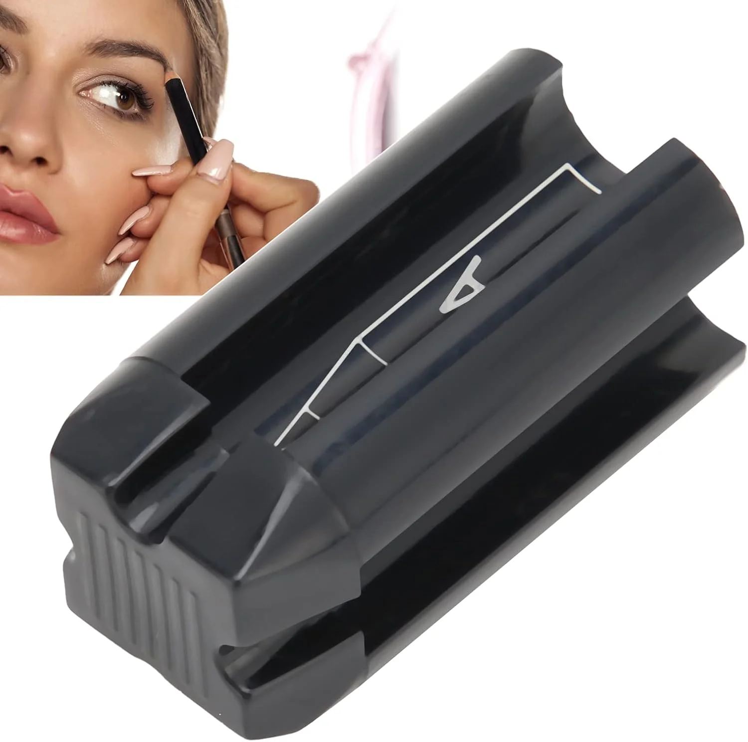 تراش ابرو، ابزار تراش مداد آرایشی 4 در 1 برای ابرو و خط چشم، تراش زیبایی برای خط لب و مداد ابرو، تراش مداد آرایش چشم 4 x 2 x 2 سانتی متر