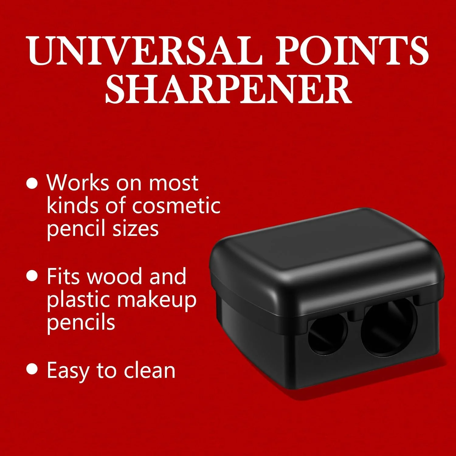 مجموعه 6 عددی تراش آرایشی فاکیتو با درپوش، تراش مداد لب و خط چشم آرایشی، ابزار دستی دو سوراخه برای خط چشم و خط لب، چند رنگ