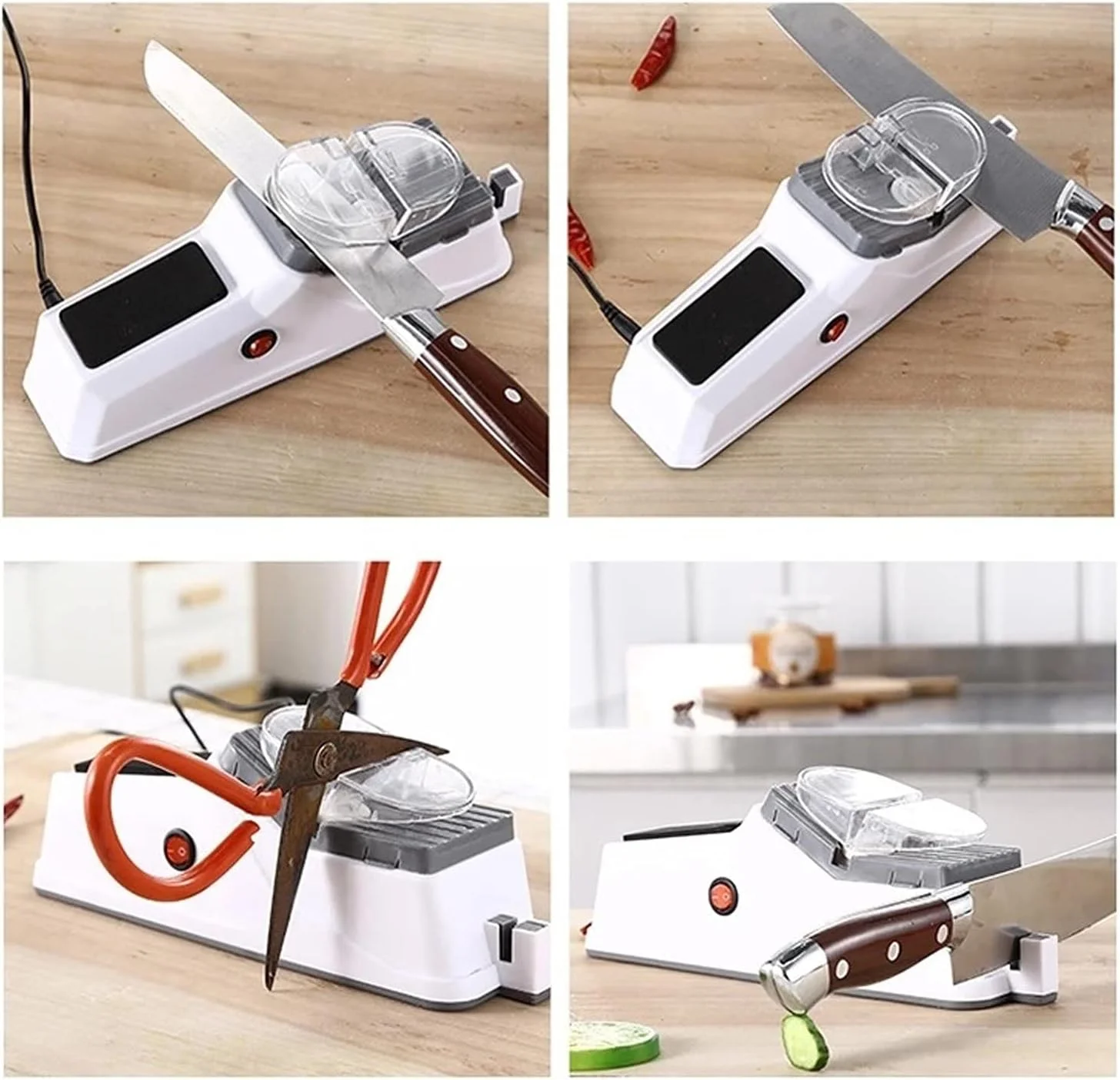 تیزکن چاقو برقی USB قابل تنظیم Hfghgfhk برای ابزار چاقو آشپزخانه، قیچی، تیز کردن تیغه سفید با آسیاب متوسط و ظریف تیزکن چاقو برقی USB قابل تنظیم Hfghgfhk برای ابزار چاقو آشپزخانه، قیچی، تیز کردن تیغه سفید با آسیاب متوسط و ظریف