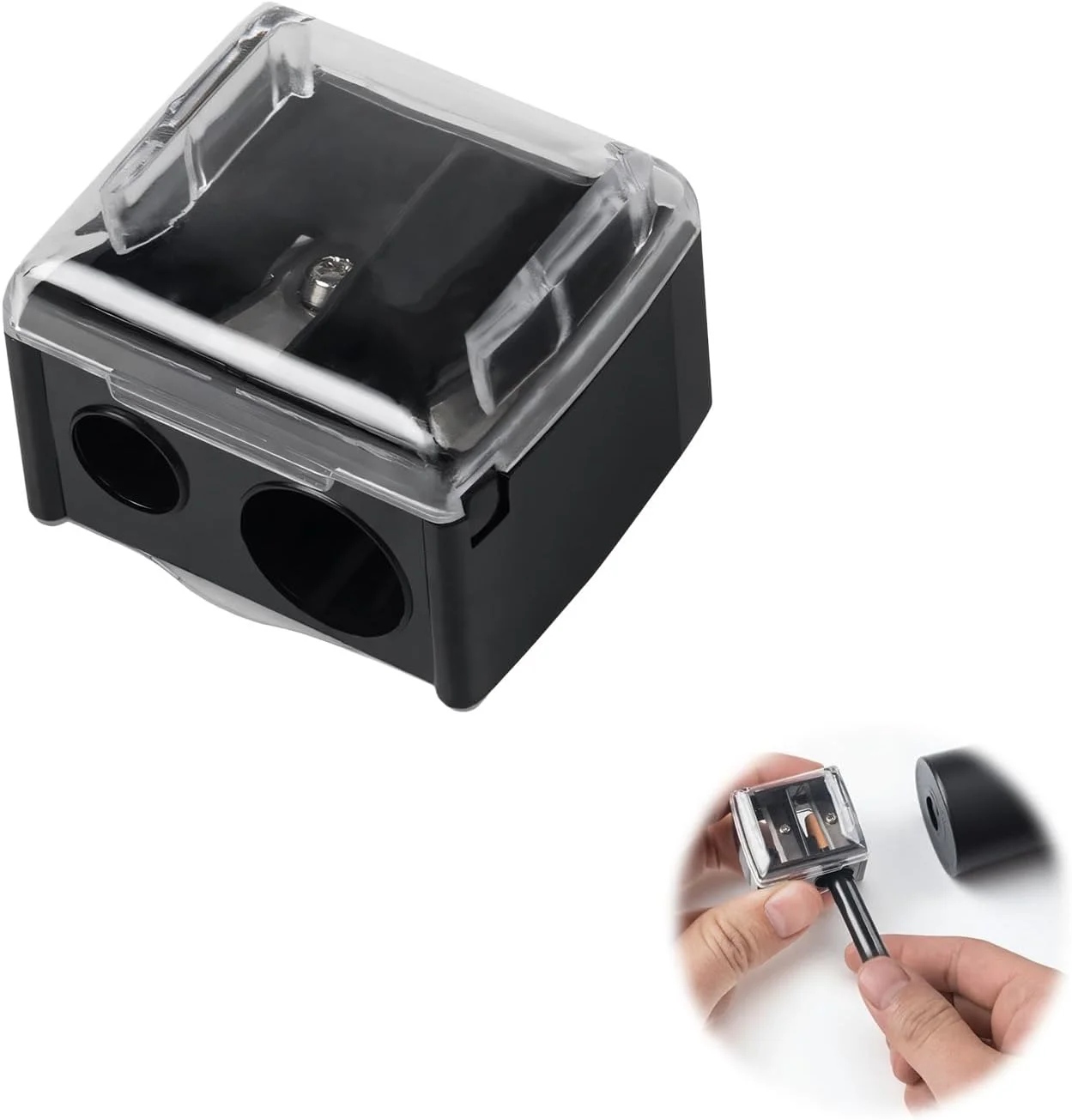 تراش آرایشی - تراش دوقلو برای خط چشم و خط لب - تراش لوازم آرایشی جهانی با تیغه دقیق تراش آرایشی - تراش دوقلو برای خط چشم و خط لب - تراش لوازم آرایشی جهانی با تیغه دقیق