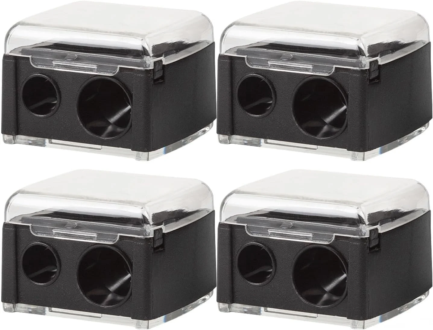 تراش آرایشی برای مدادهای چشم و لب، تراش مداد آرایشی دو سوراخه - جمع و جور، قابل حمل، تراش لوازم آرایشی آسان برای تمیز کردن برای خط چشم، خط لب، مداد ابرو (4 عددی) تراش آرایشی برای مدادهای چشم و لب، تراش مداد آرایشی دو سوراخه - جمع و جور، قابل حمل، تراش لوازم آرایشی آسان برای تمیز کردن برای خط چشم، خط لب، مداد ابرو (4 عددی)