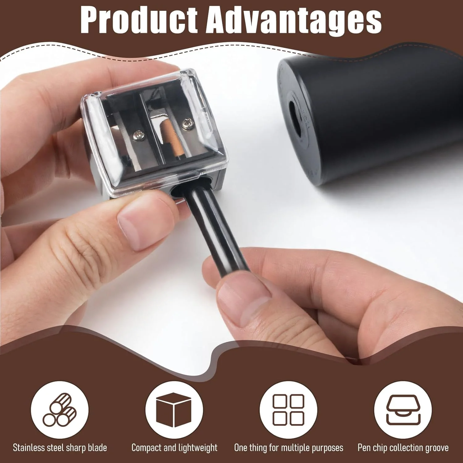 تراش آرایشی - تراش دوقلو برای خط چشم و خط لب - تراش لوازم آرایشی جهانی با تیغه دقیق تراش آرایشی - تراش دوقلو برای خط چشم و خط لب - تراش لوازم آرایشی جهانی با تیغه دقیق