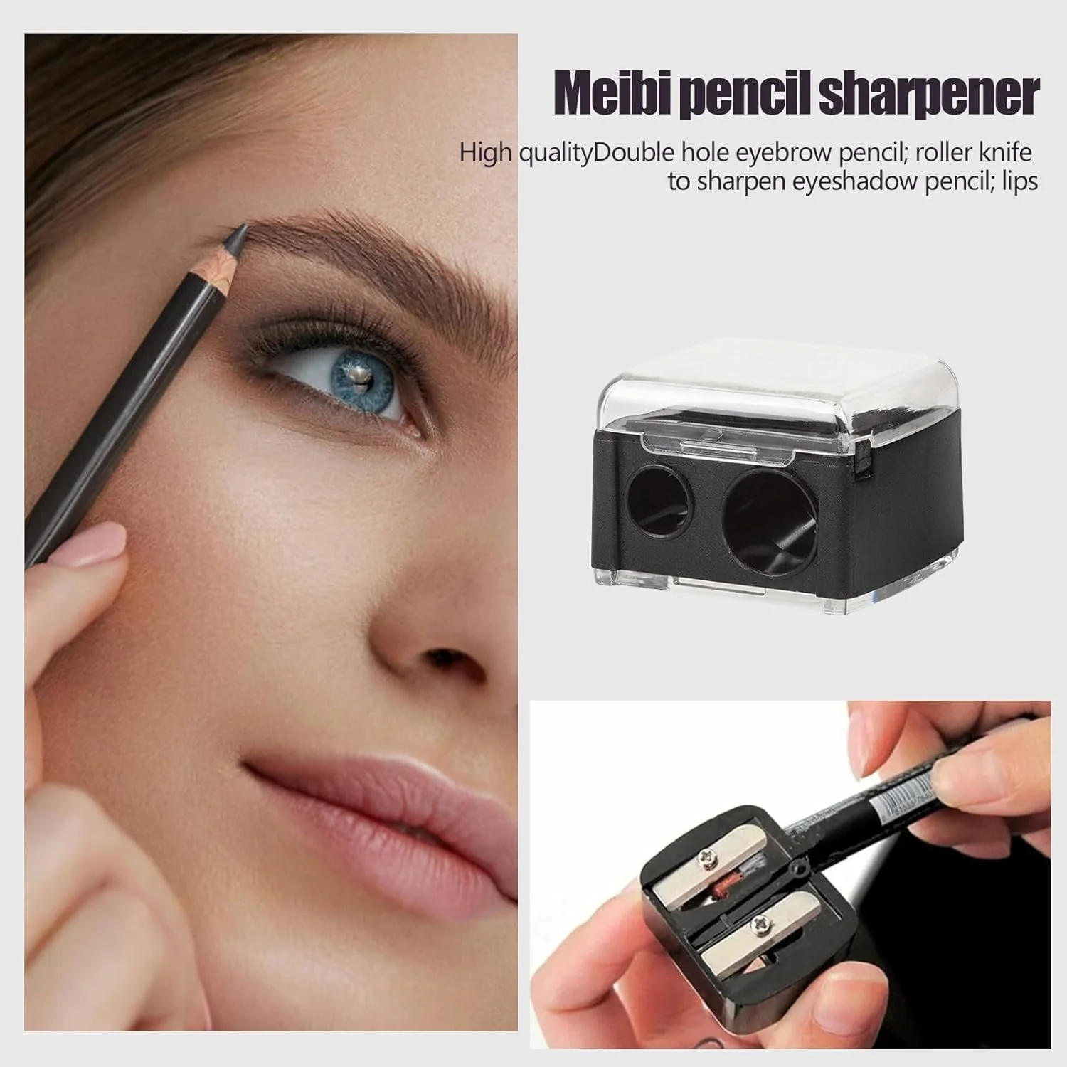 تراش آرایشی برای مدادهای چشم و لب، تراش مداد آرایشی دو سوراخه - جمع و جور، قابل حمل، تراش لوازم آرایشی آسان برای تمیز کردن برای خط چشم، خط لب، مداد ابرو (4 عددی) تراش آرایشی برای مدادهای چشم و لب، تراش مداد آرایشی دو سوراخه - جمع و جور، قابل حمل، تراش لوازم آرایشی آسان برای تمیز کردن برای خط چشم، خط لب، مداد ابرو (4 عددی)