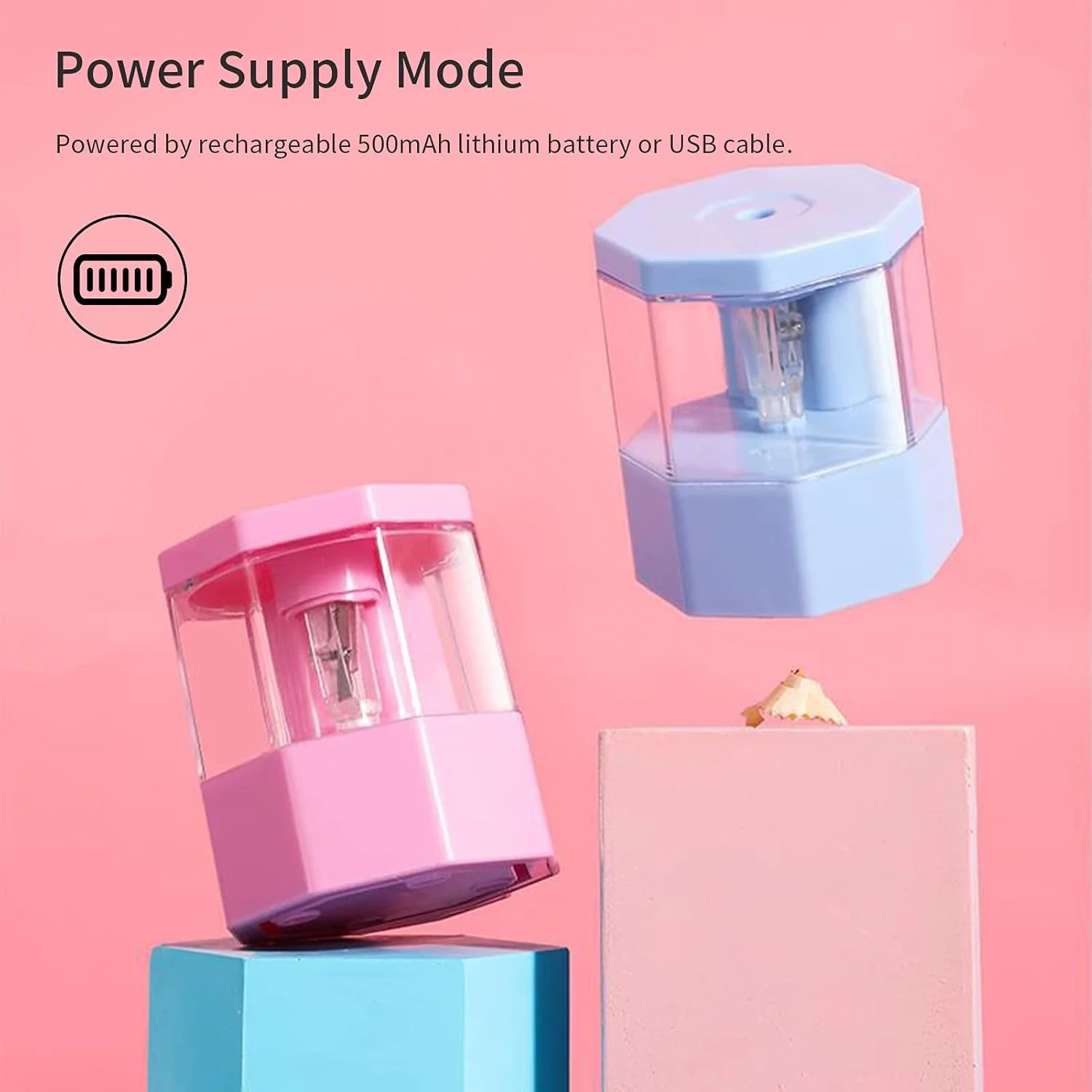 مداد تراش برقی قابل حمل، تراش سریع با شروع خودکار فشاری، مخزن بزرگ و سر قابل تعویض برای خانه، دفتر، مدرسه و دانش آموزان مداد تراش برقی قابل حمل، تراش سریع با شروع خودکار فشاری، مخزن بزرگ و سر قابل تعویض برای خانه، دفتر، مدرسه و دانش آموزان