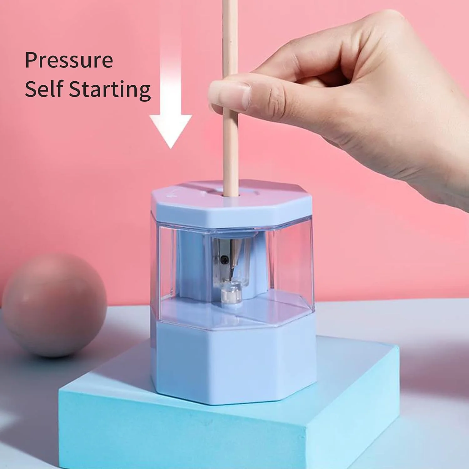 مداد تراش برقی قابل حمل، تراش سریع با شروع خودکار فشاری، مخزن بزرگ و سر قابل تعویض برای خانه، دفتر، مدرسه و دانش آموزان مداد تراش برقی قابل حمل، تراش سریع با شروع خودکار فشاری، مخزن بزرگ و سر قابل تعویض برای خانه، دفتر، مدرسه و دانش آموزان