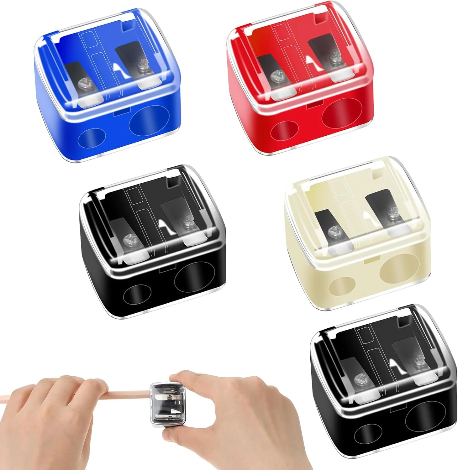 مجموعه 5 عددی تراش آرایشی سالبسیور، تراش کوچک مداد آرایشی دستی، تراش مداد لب رنگی لوازم آرایشی، تراش دستی مداد برای مداد چشم و خط لب، چند رنگ مجموعه 5 عددی تراش آرایشی سالبسیور، تراش کوچک مداد آرایشی دستی، تراش مداد لب رنگی لوازم آرایشی، تراش دستی مداد برای مداد چشم و خط لب، چند رنگ