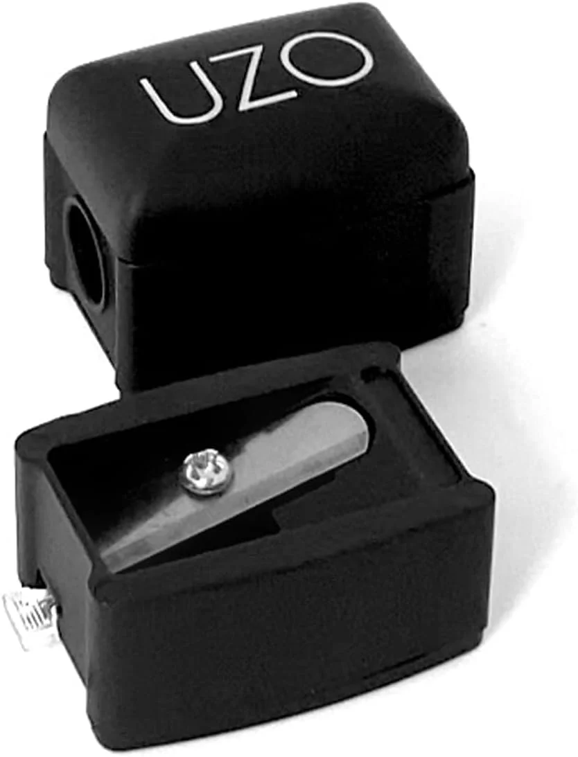 تراش آرایشی مداد چشم Uzo - تراش مداد آرایشی با محفظه جمع آوری تراشه - تراش مداد لب - تراش مداد آرایش چشم - تراش با درپوش جداشدنی - دارای سوزن تمیز کننده داخلی - تراش مداد آرایشی