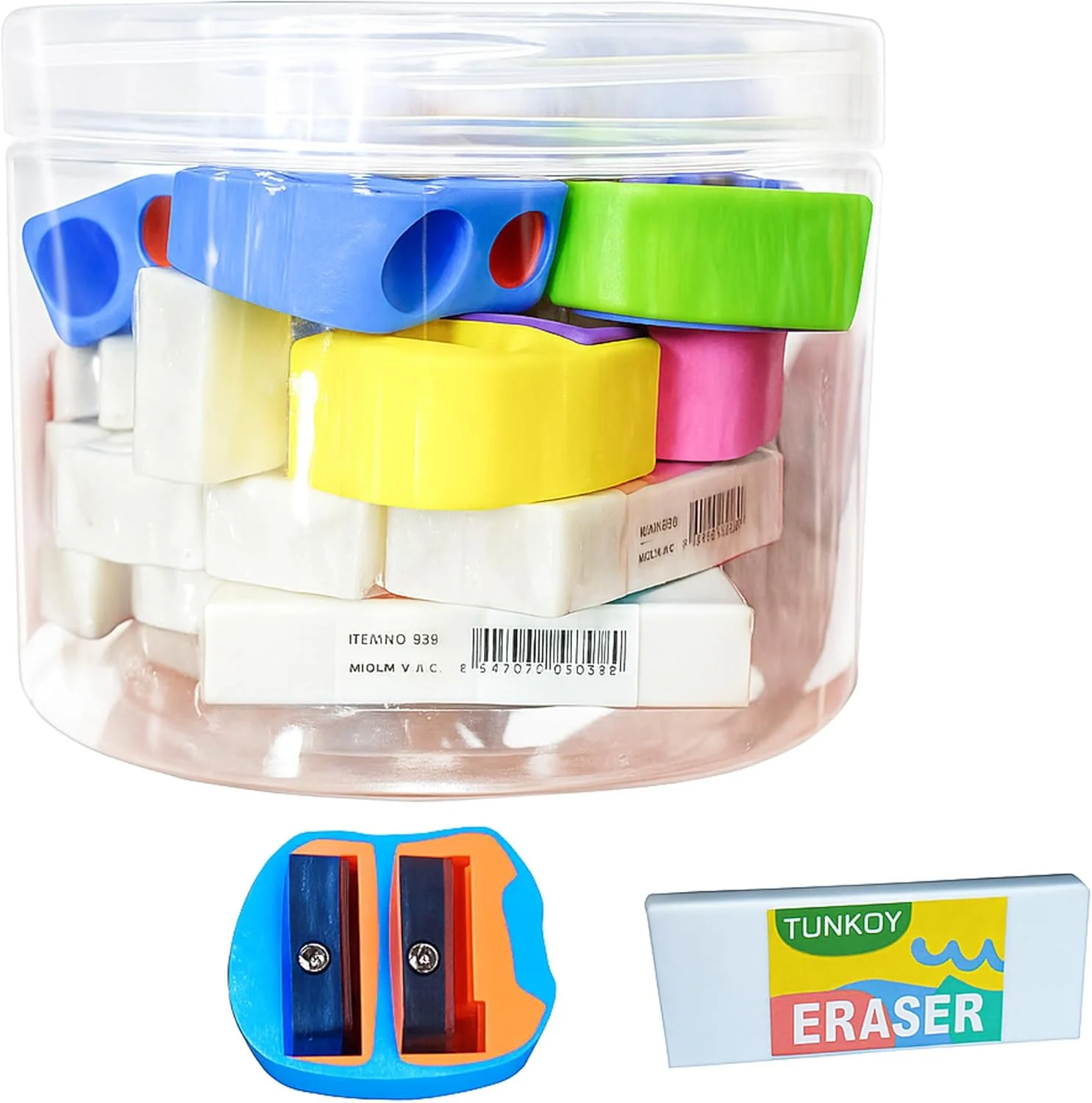 مجموعه پاک کن و تراش ورسا مارتز – 20 عدد تراش دوقلو رنگارنگ با پاک کن های سفید در ظرف نگهداری برای کودکان، دانش آموزان و لوازم التحریر اداری مجموعه پاک کن و تراش ورسا مارتز – 20 عدد تراش دوقلو رنگارنگ با پاک کن های سفید در ظرف نگهداری برای کودکان، دانش آموزان و لوازم التحریر اداری