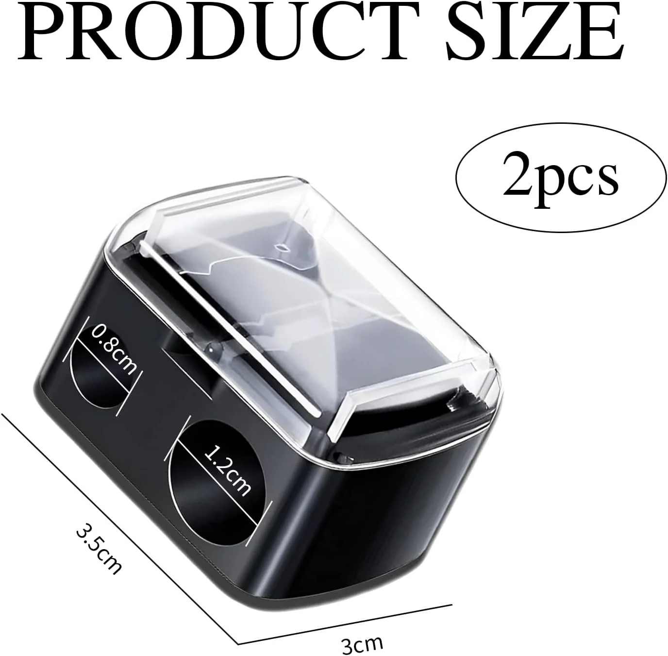 تراش آرایشی دو عددی یونوا – تراش دوگانه مداد آرایشی برای خط چشم، ابرو و مدادهای آرایشی – طراحی ABS مشکی مات و جمع و جور، ایده آل برای خانه و مسافرت