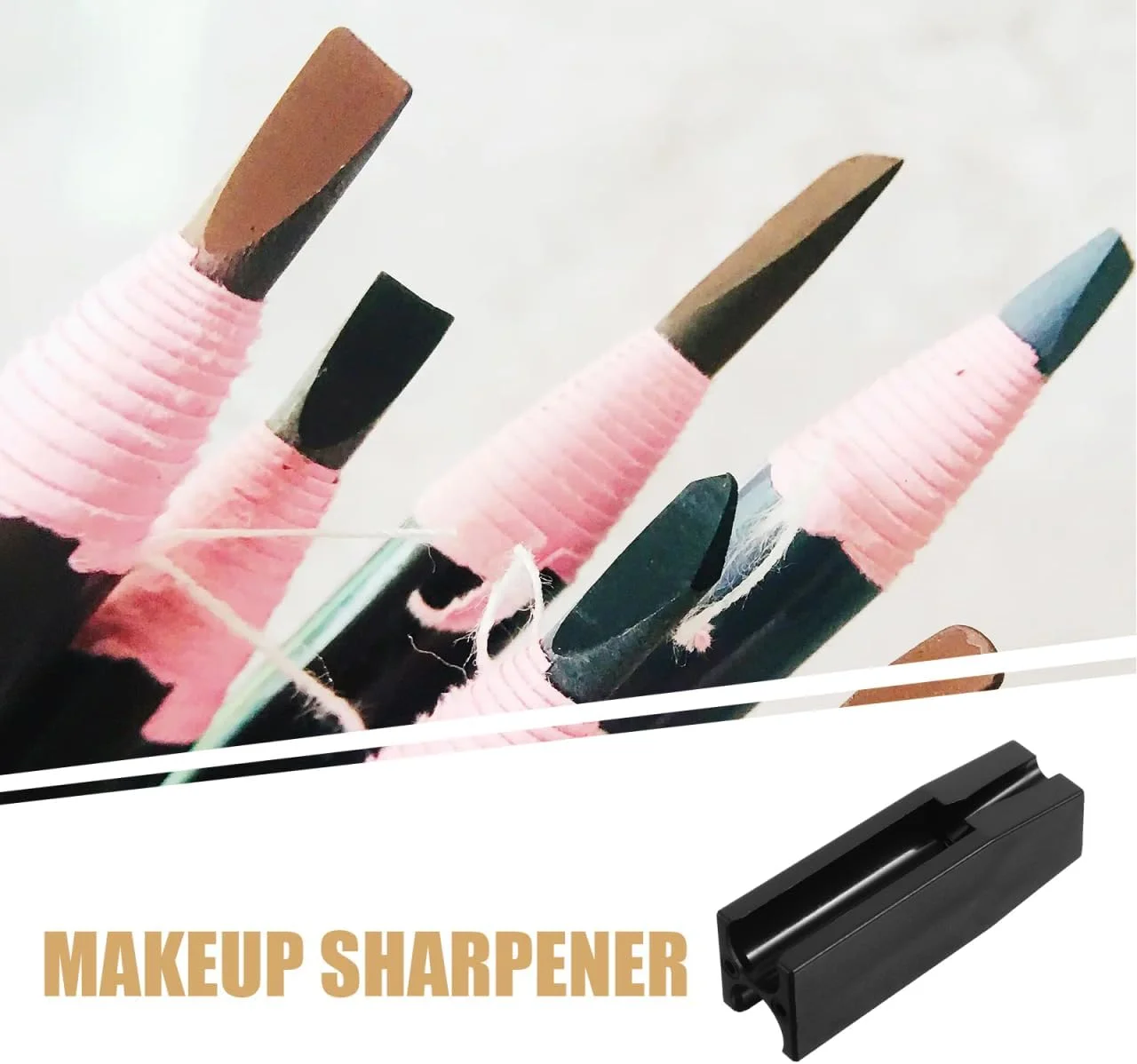 TOVINANNA بسته 6 عددی تراش ابرو، نگهدارنده برس آرایشی، خط چشم، مداد چشم، مداد ابرو، تراش مداد کاغذی، ابزار کمکی ساده برای تیز کردن، PP