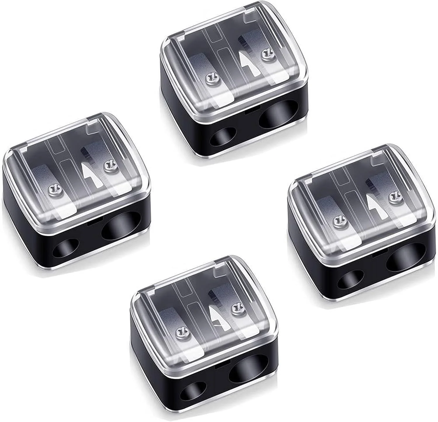 مجموعه 4 عدد تراش آرایشی، تراش مداد، تراش مداد برای مداد چشم، مدادهای آرایشی، آرایش چشم، تراش مداد، تراش لوازم آرایشی، برای مداد ابرو، خط لب، خط چشم