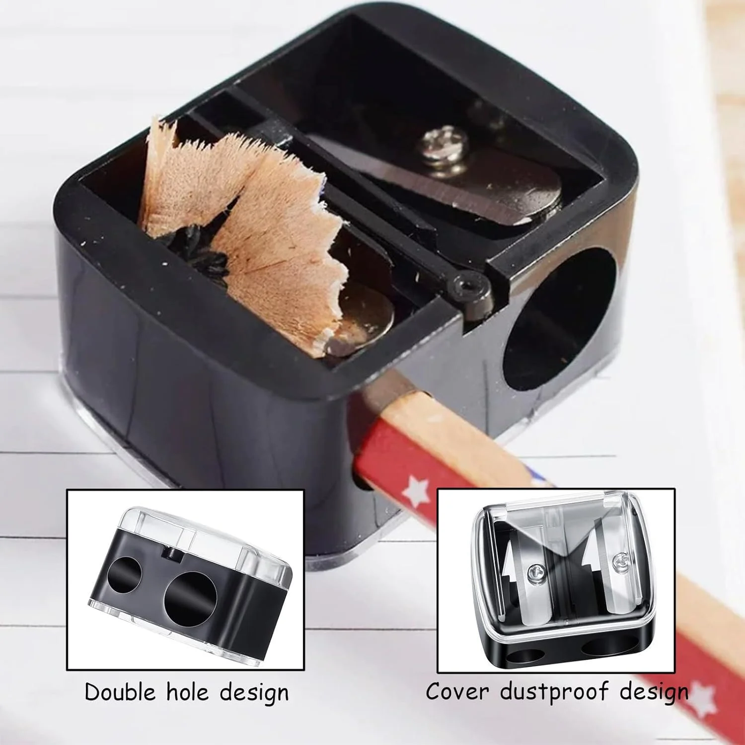 مجموعه 2 عددی تراش آرایشی، تراش لوازم آرایشی، تراش مداد، برای مداد ابرو، مداد، خط لب، خط چشم، تیغه های دقیق، مناسب برای استفاده در سفر مجموعه 2 عددی تراش آرایشی، تراش لوازم آرایشی، تراش مداد، برای مداد ابرو، مداد، خط لب، خط چشم، تیغه های دقیق، مناسب برای استفاده در سفر