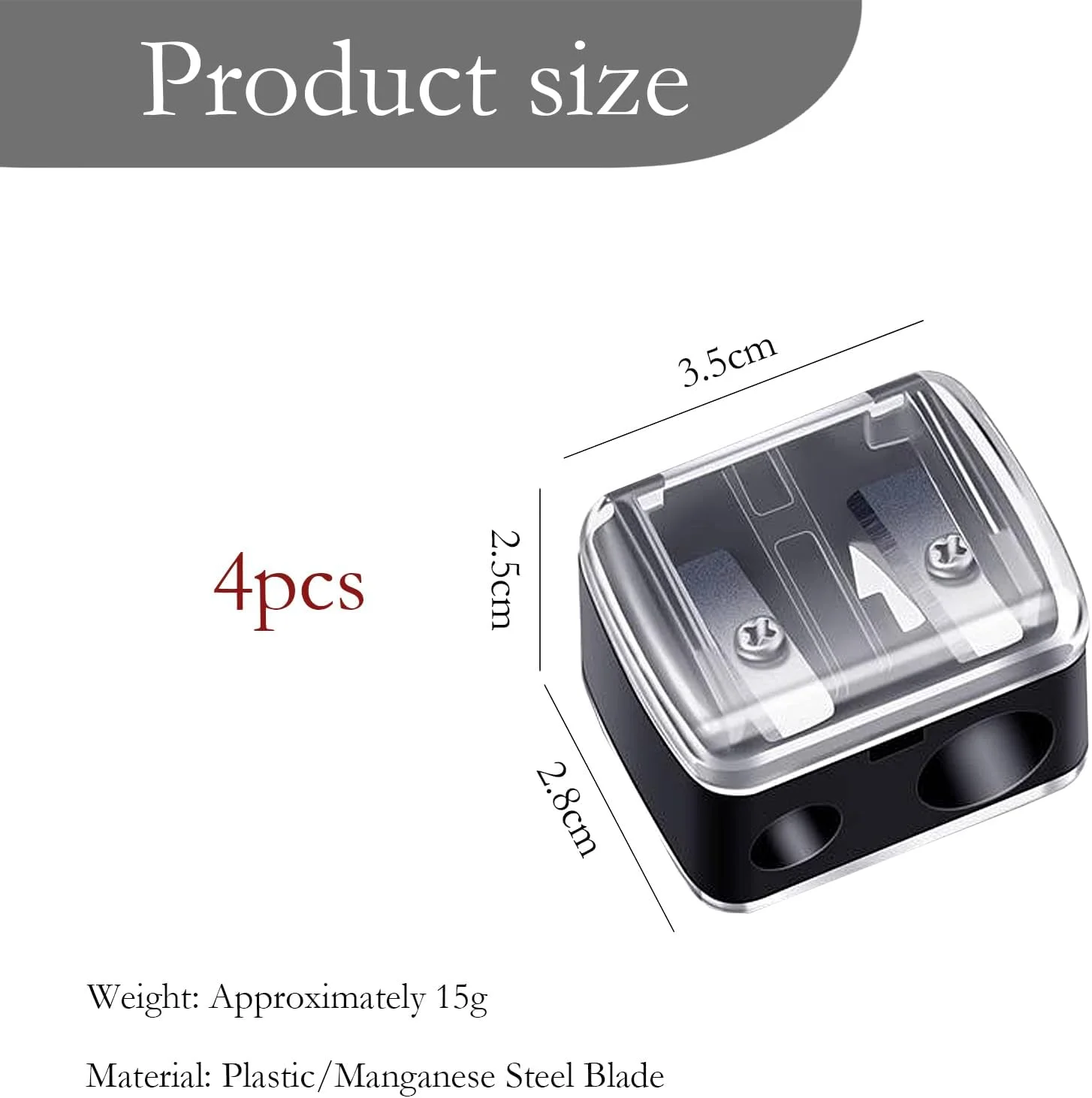 مجموعه 4 عدد تراش آرایشی، تراش مداد، تراش مداد برای مداد چشم، مدادهای آرایشی، آرایش چشم، تراش مداد، تراش لوازم آرایشی، برای مداد ابرو، خط لب، خط چشم