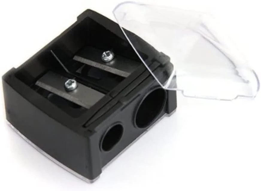 تراش آرایشی رُسوجادگ مشکی، تراش مداد آرایشی دو سوراخه، تراش قابل حمل مدادهای آرایشی برای مداد ابرو، خط چشم، ابزار و لوازم جانبی آرایش تراش آرایشی رُسوجادگ مشکی، تراش مداد آرایشی دو سوراخه، تراش قابل حمل مدادهای آرایشی برای مداد ابرو، خط چشم، ابزار و لوازم جانبی آرایش