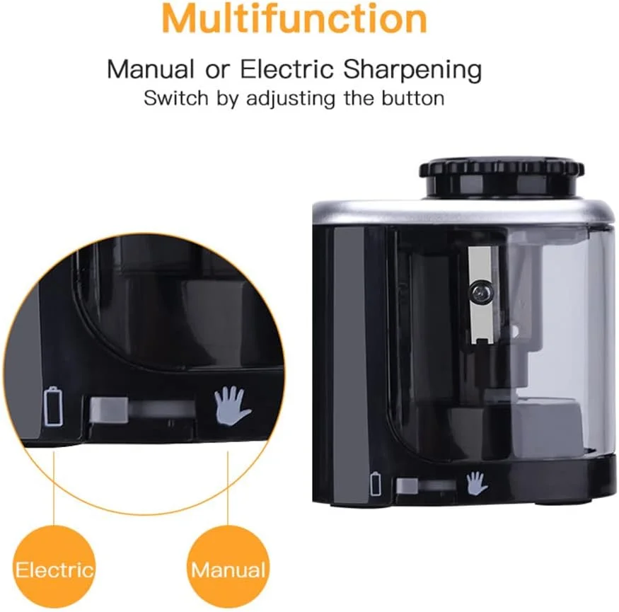 مداد تراش برقی قابل حمل با باتری برای دانش آموزان، هنرمندان، خانه، مدرسه، کلاس درس و دفتر کار (مناسب مدادهای 6 تا 8 میلی متر) مداد تراش برقی قابل حمل با باتری برای دانش آموزان، هنرمندان، خانه، مدرسه، کلاس درس و دفتر کار (مناسب مدادهای 6 تا 8 میلی متر)