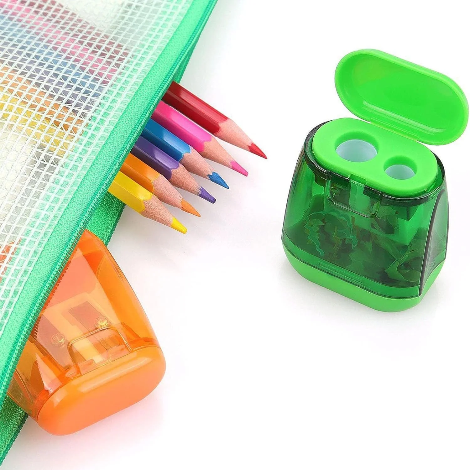 تراش مداد - تراش دستی با 2 سوراخ تراش و درب | لوازم التحریر قابل حمل برای کلاس درس معلم، استودیوی هنری، کوله پشتی دانش آموز، میز، مسافرت کودکان تراش مداد - تراش دستی با 2 سوراخ تراش و درب | لوازم التحریر قابل حمل برای کلاس درس معلم، استودیوی هنری، کوله پشتی دانش آموز، میز، مسافرت کودکان