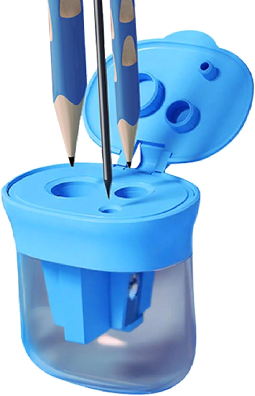 تراش مداد برای کودکان، تراش های مداد سه سوراخه با درب - لوازم التحریر قابل حمل برای پسران دختران نوجوانان زنان مردان کودک نوپا پسر دختر